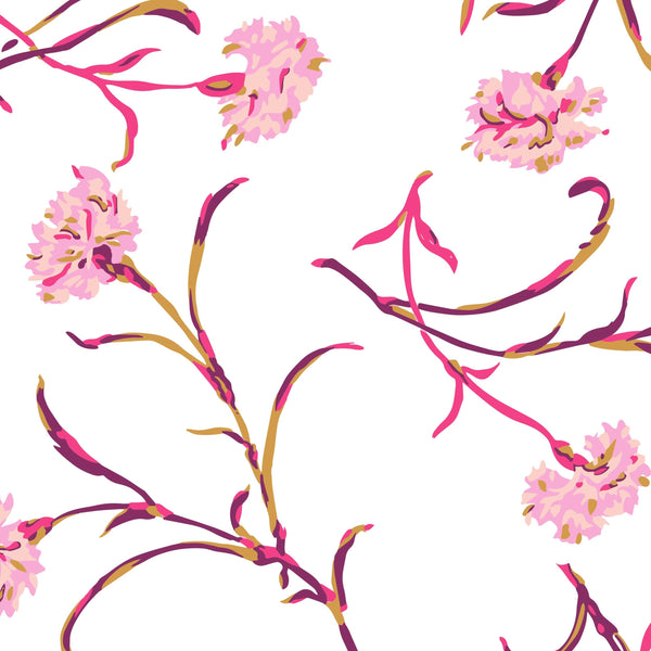 Carnations Pink/Burgundy Bed Linens
