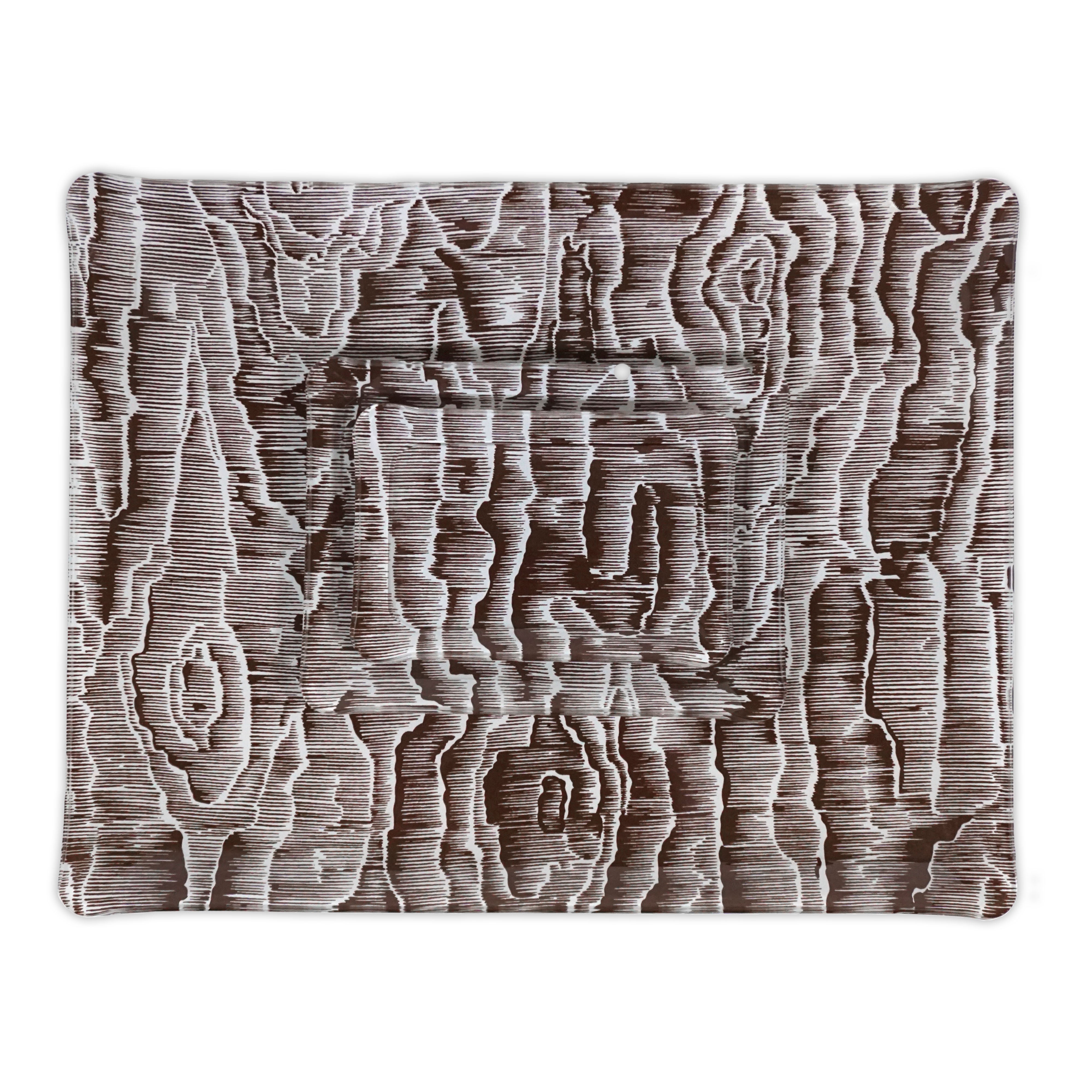 Bois de Moiré Brown Laminated Trays