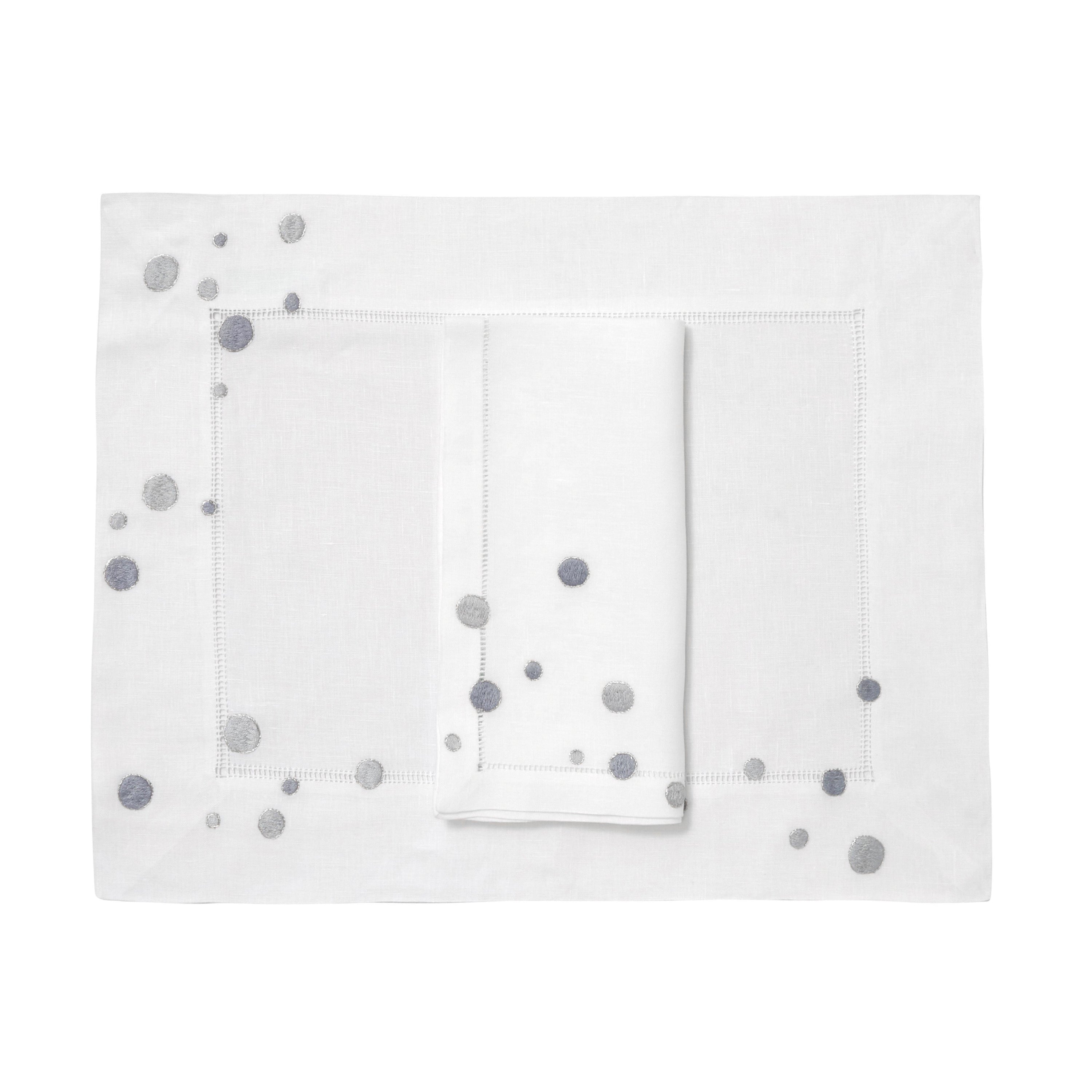 Confettis Grey Emb. Placemat/Napkin Sets
