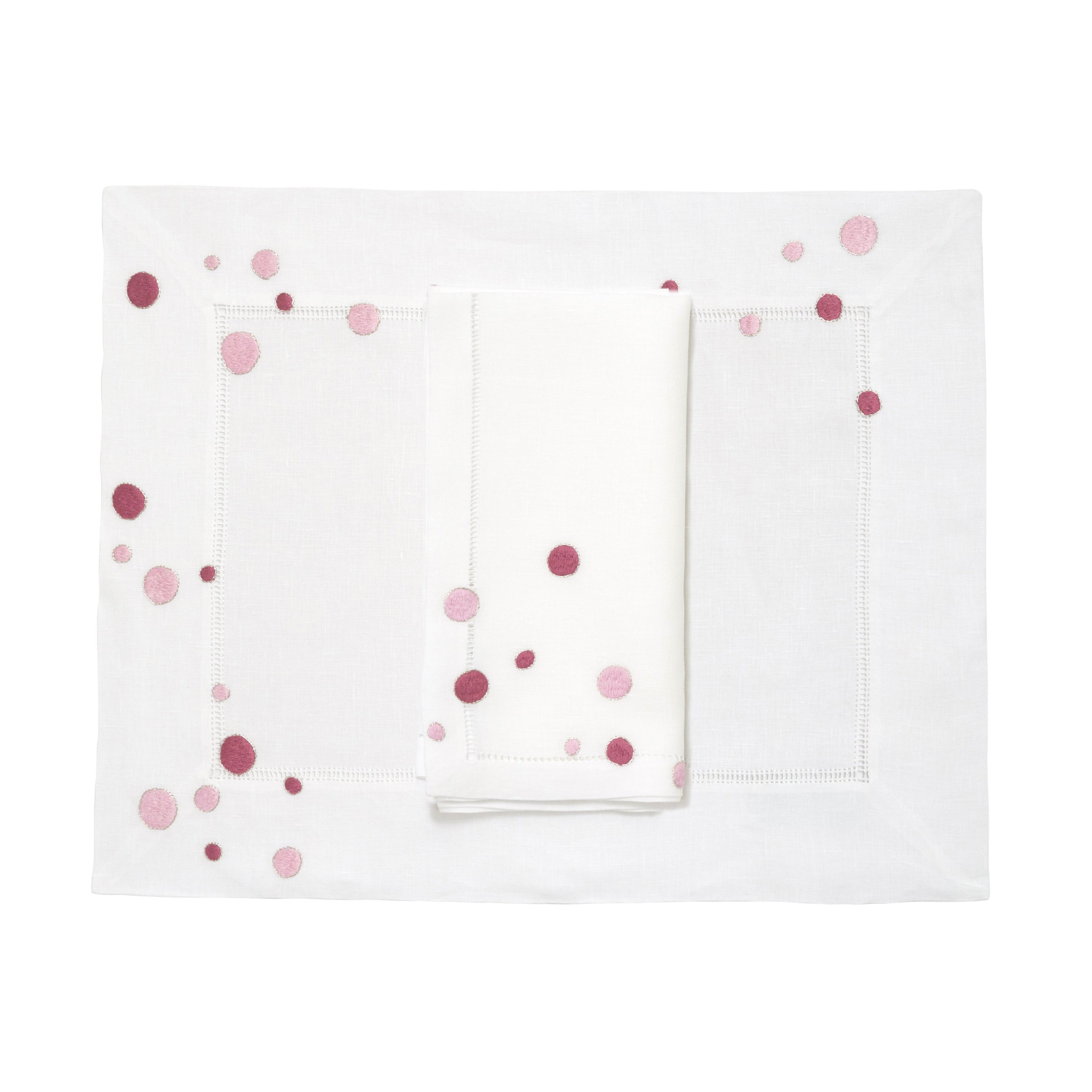 Confettis Pink Emb. Placemat/Napkin Sets