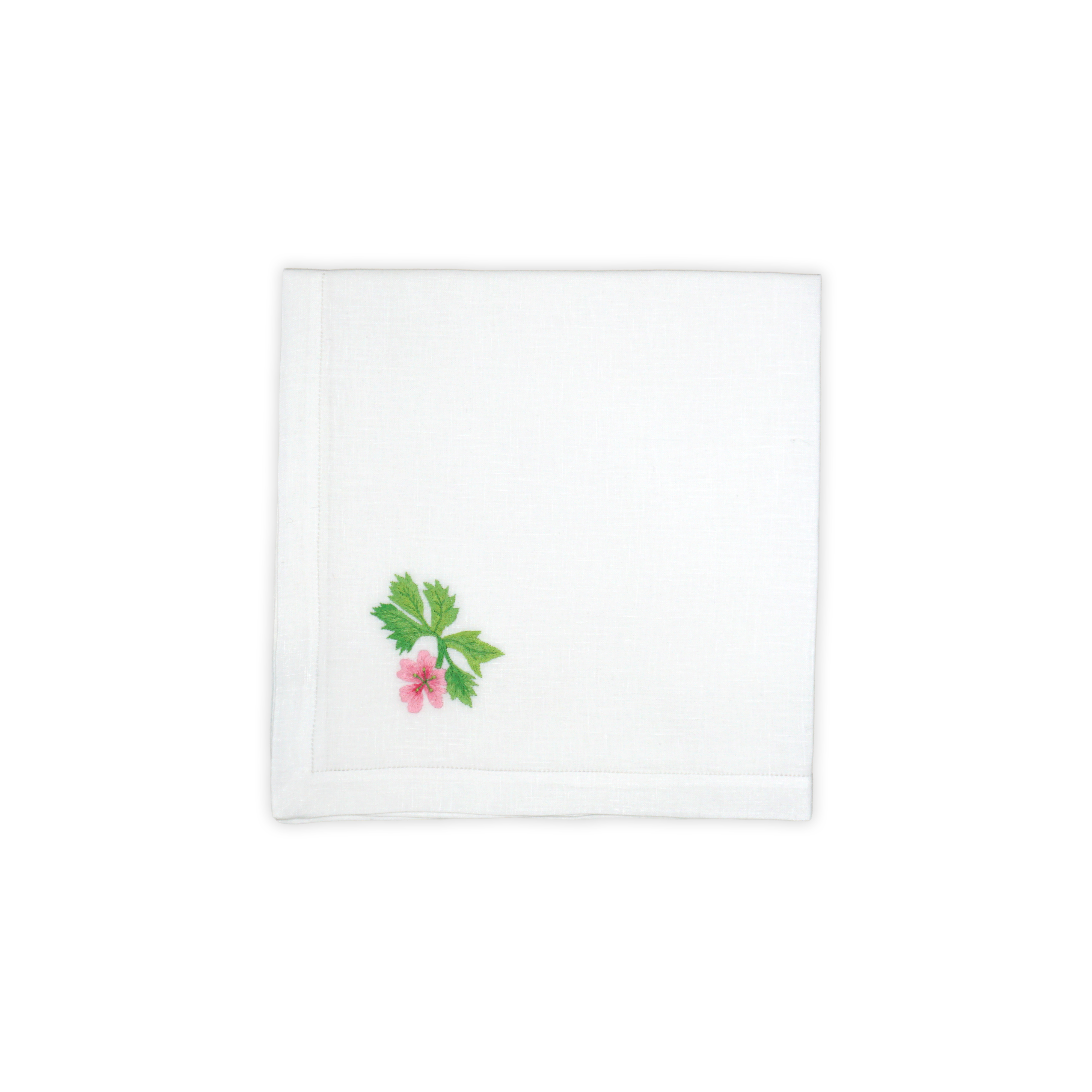 Fleurs Roses Round Emb. Placemat/Napkin Sets