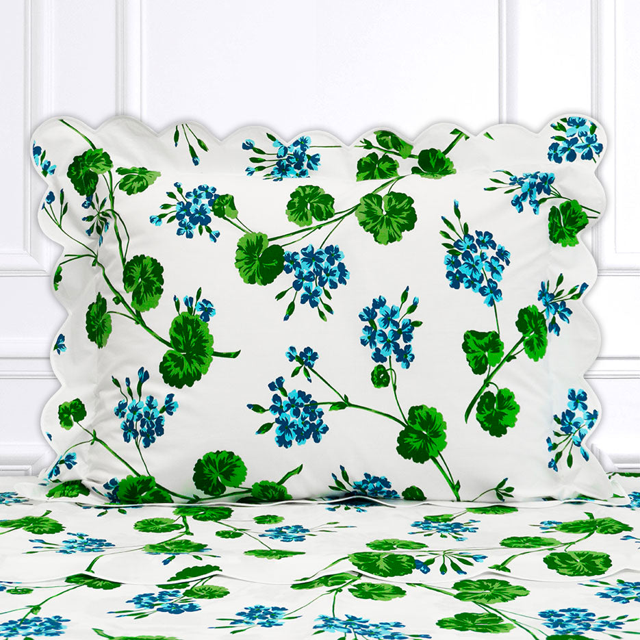 Géranium Parisien Turquoise Bed Linens