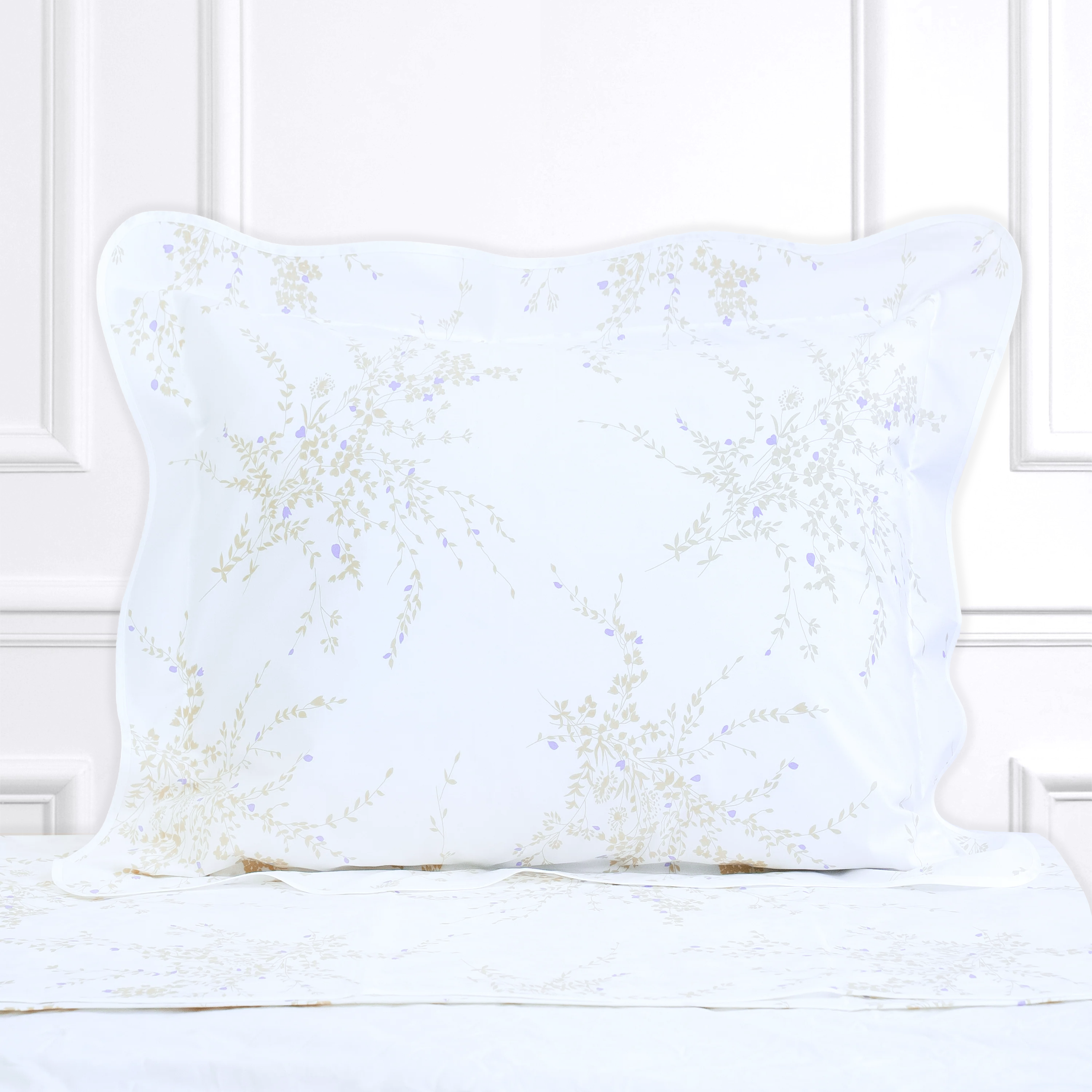 Jeté de Fleurs Taupe/Violet Bed Linens