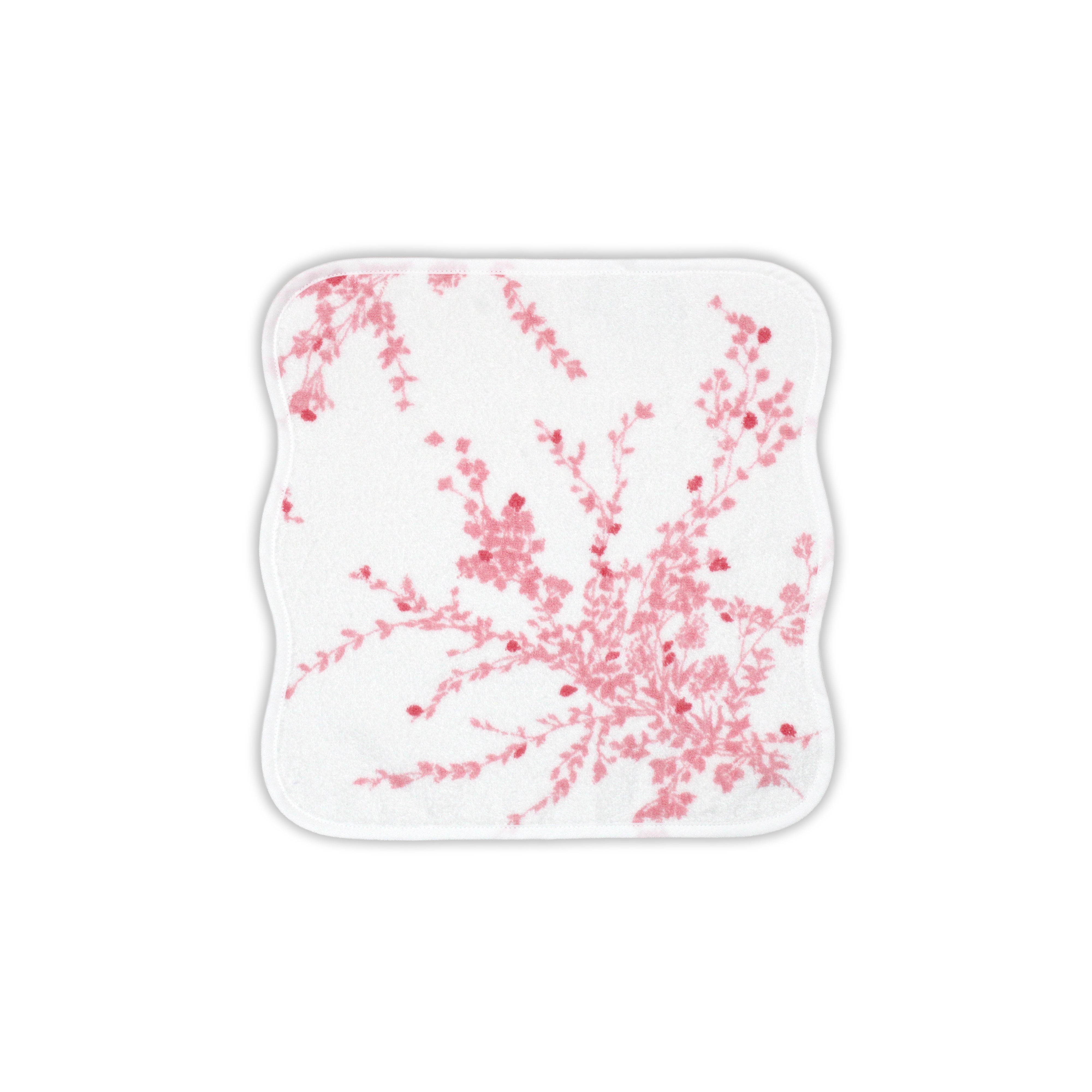 Jeté de Fleurs Pink / Wavy White Towels