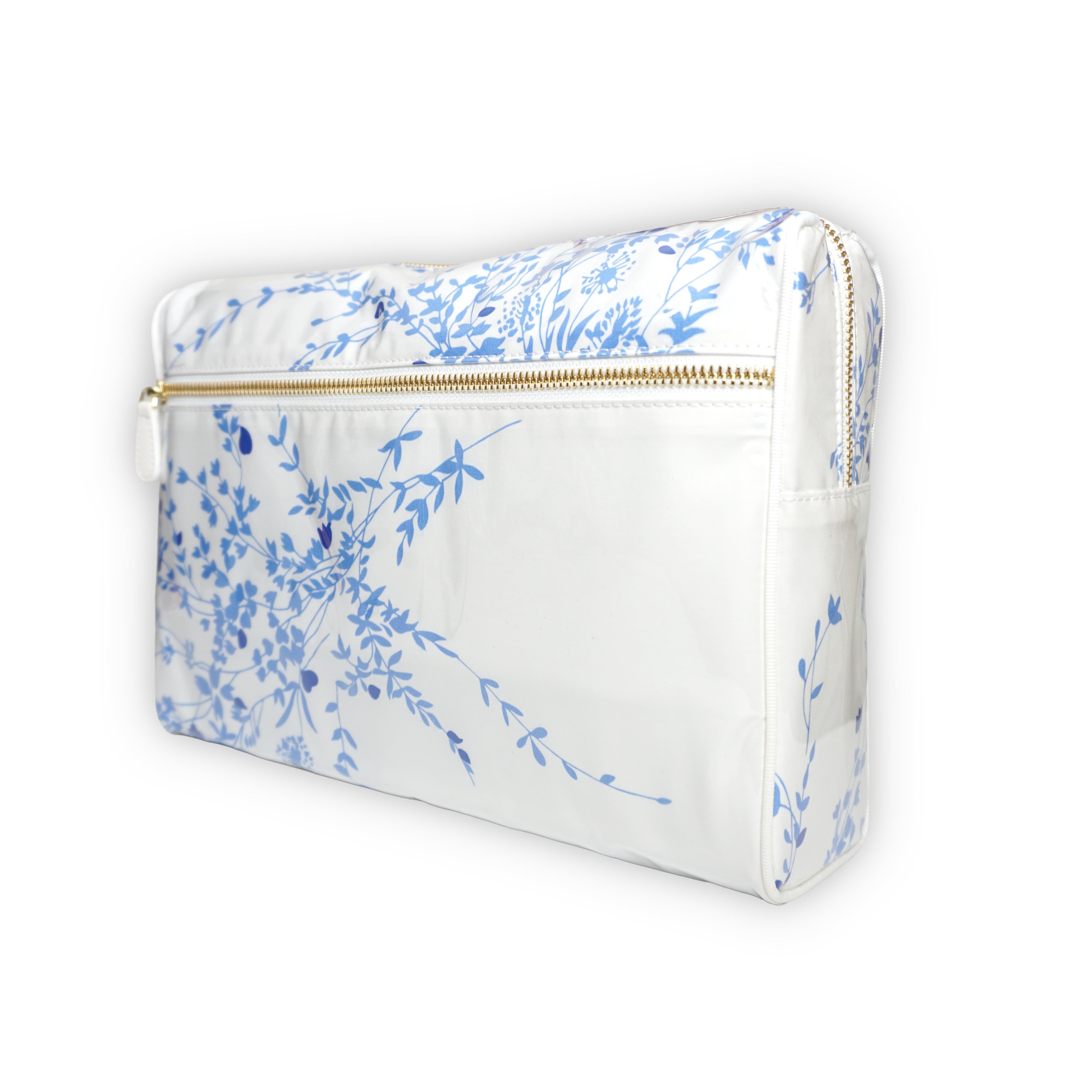 Jeté de Fleurs Blue Large Vinyl Cosmetic Bags