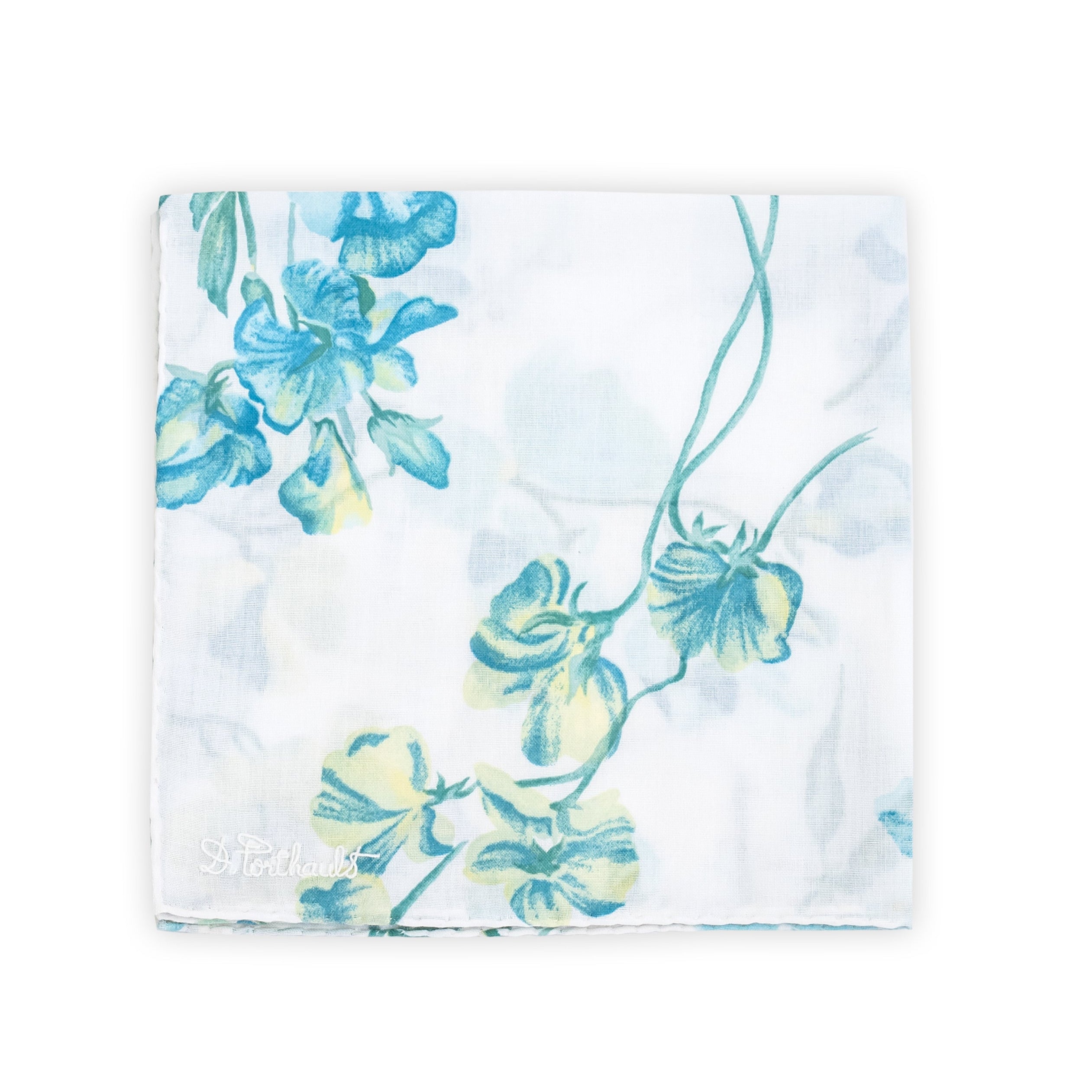 Printed Pois de Senteur Blue Handkerchief