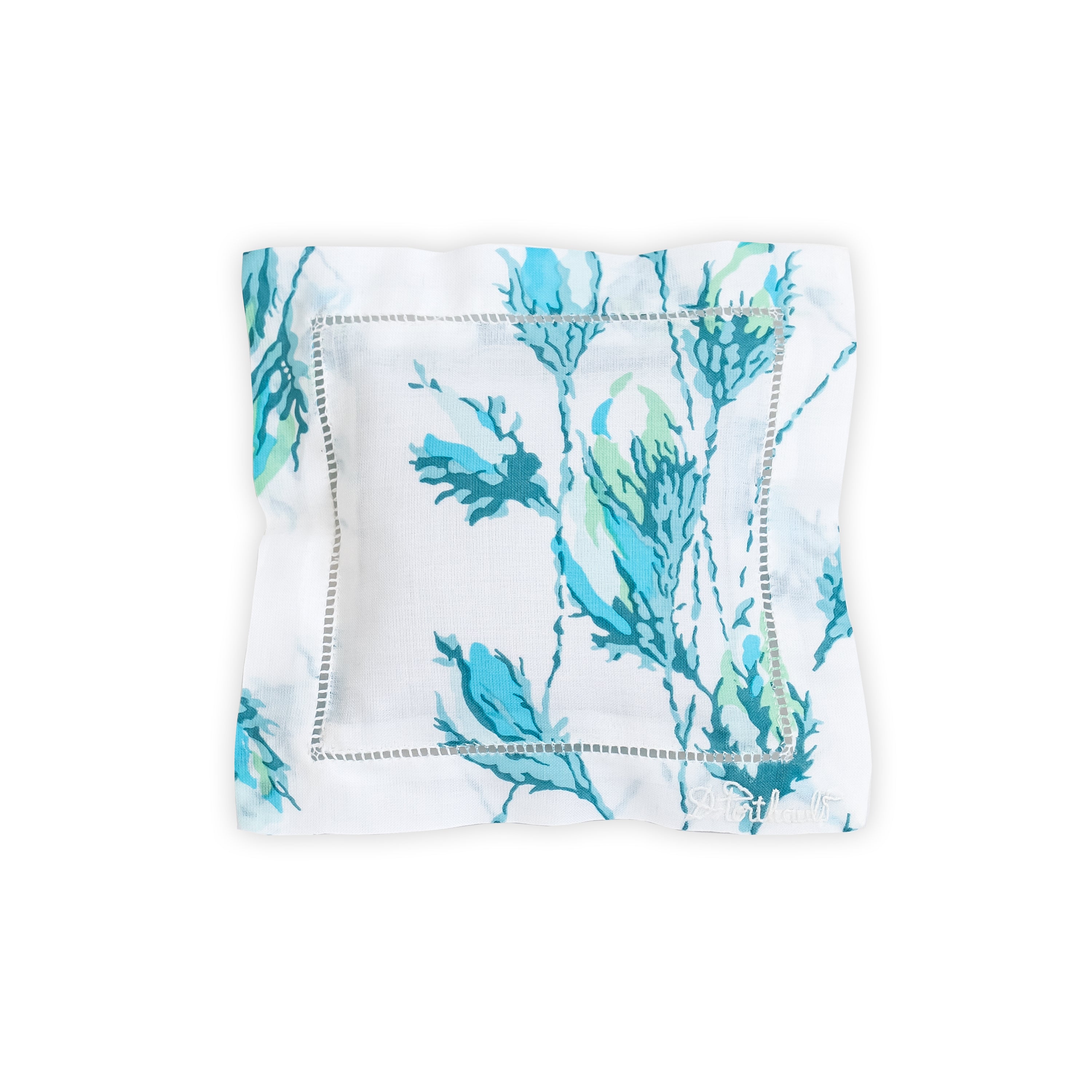 Bouton de Rose Blue Emb. Square Sachet