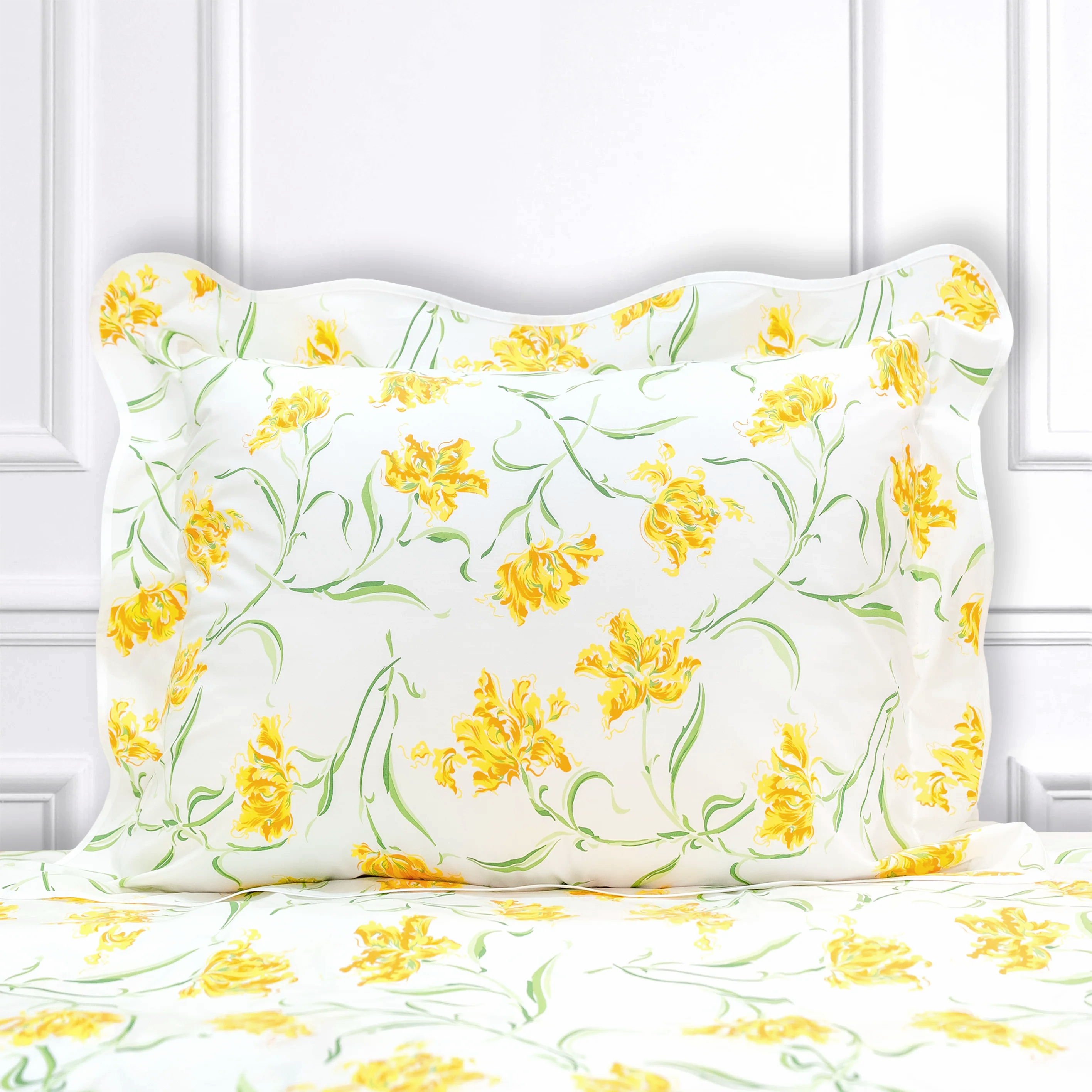Tulipe Perroquet Yellow Wavy Bed Linens