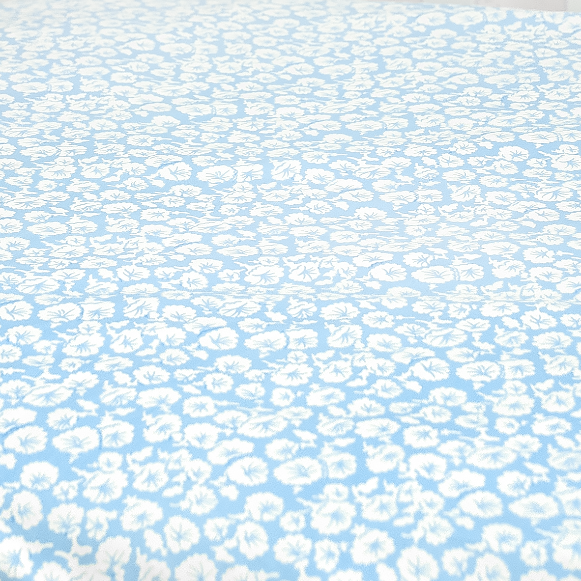 white florals on baby blue background pattern