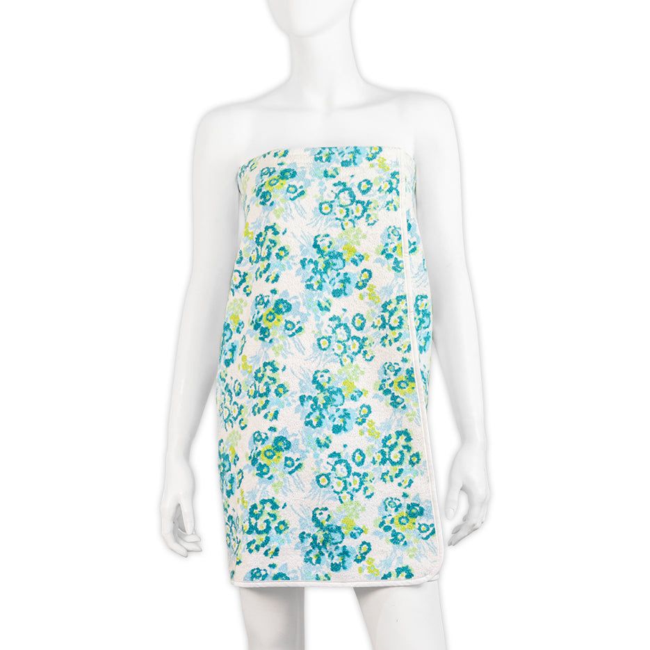New York Mille Fleurs Blue/Green Terry Wrap