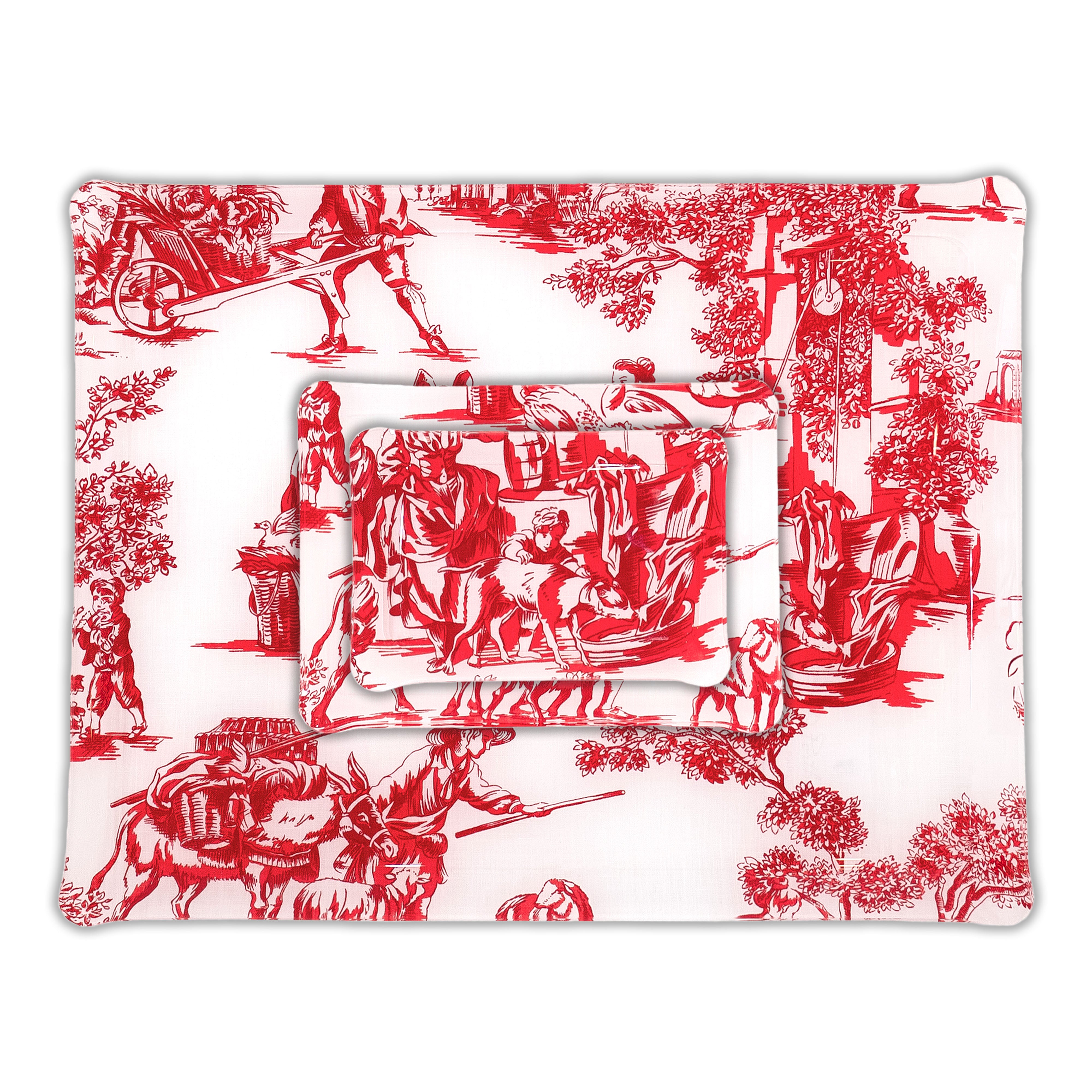 Pastorale Red Laminated Trays