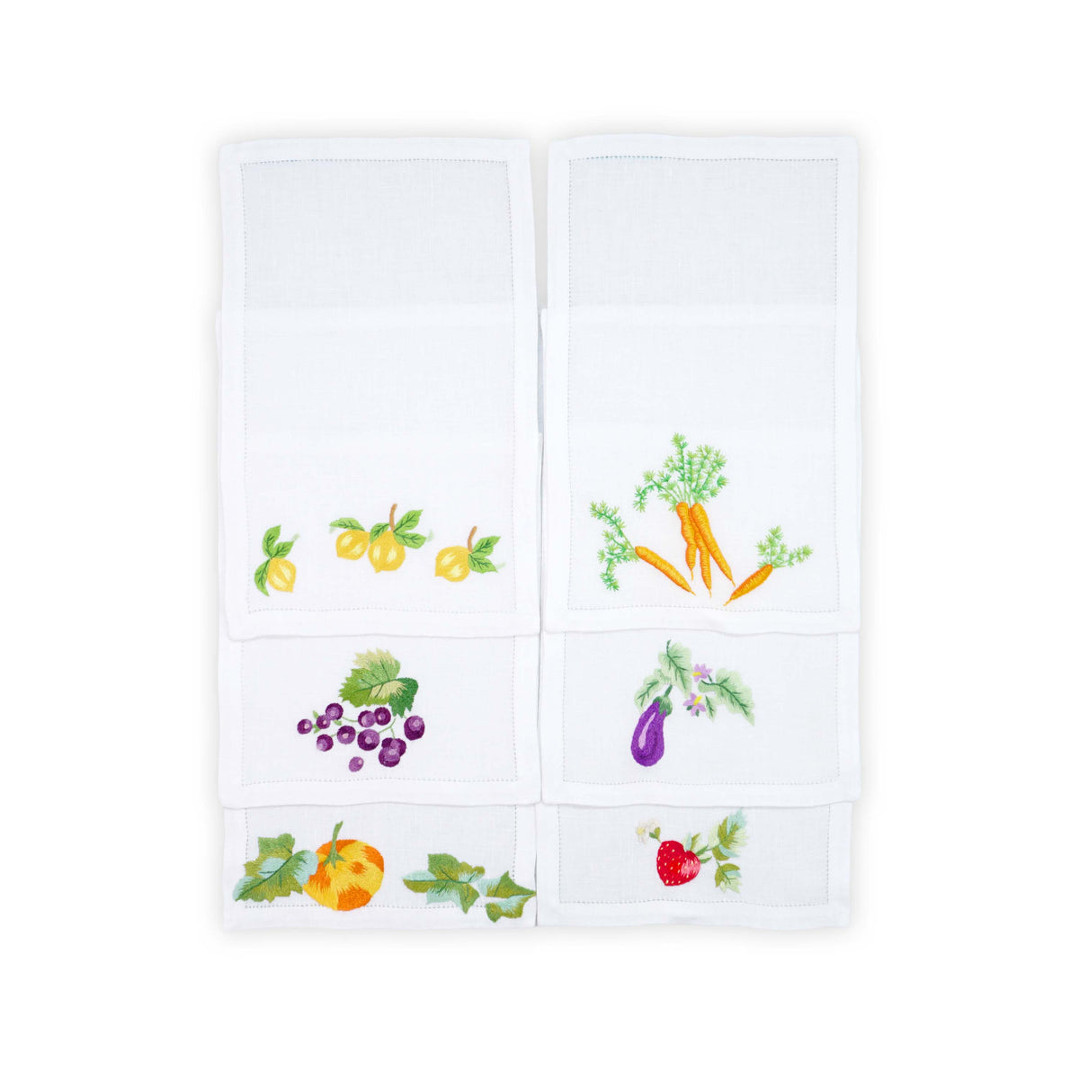 Potager de Bunny Emb. Cocktail Napkin Sets