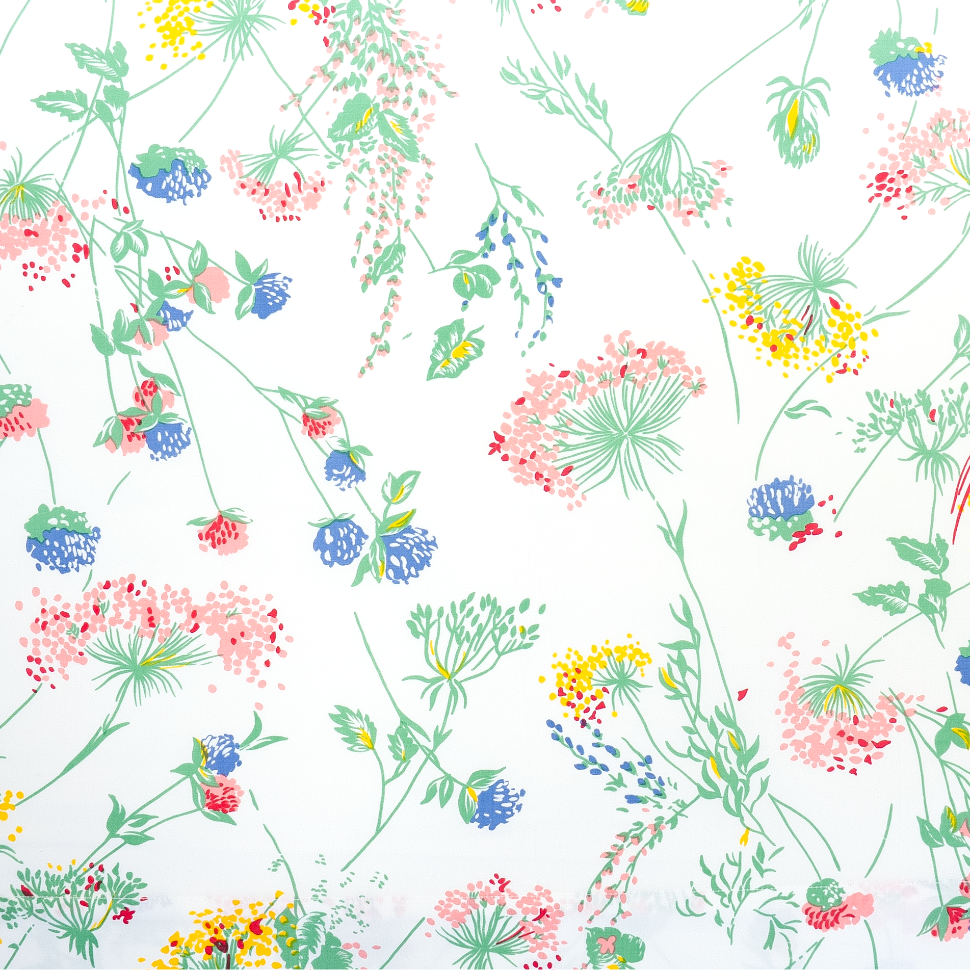 Close up of multi color floral, Chardons Luzerne print.