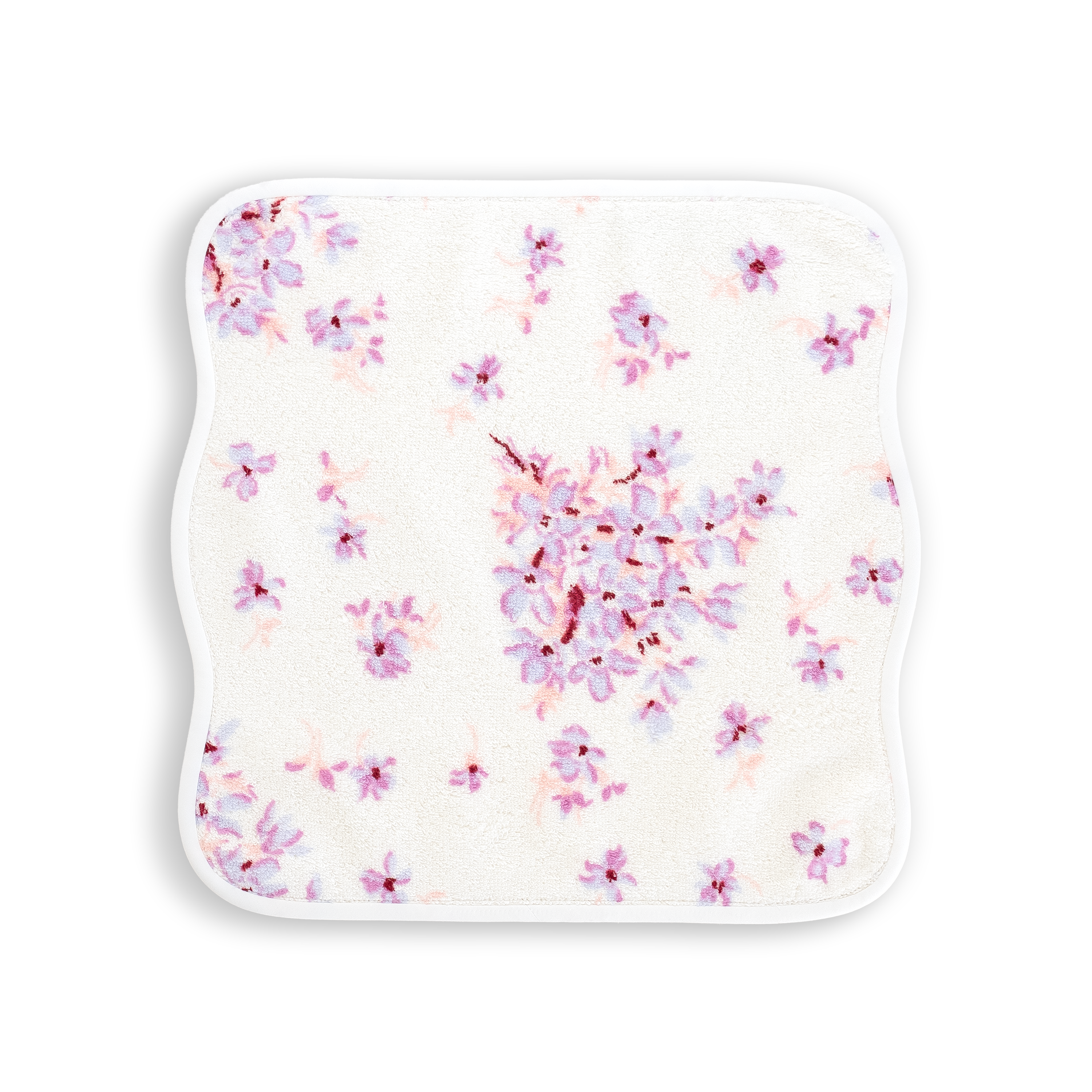 Washcloth of lilac floral print, Violettes Lilac