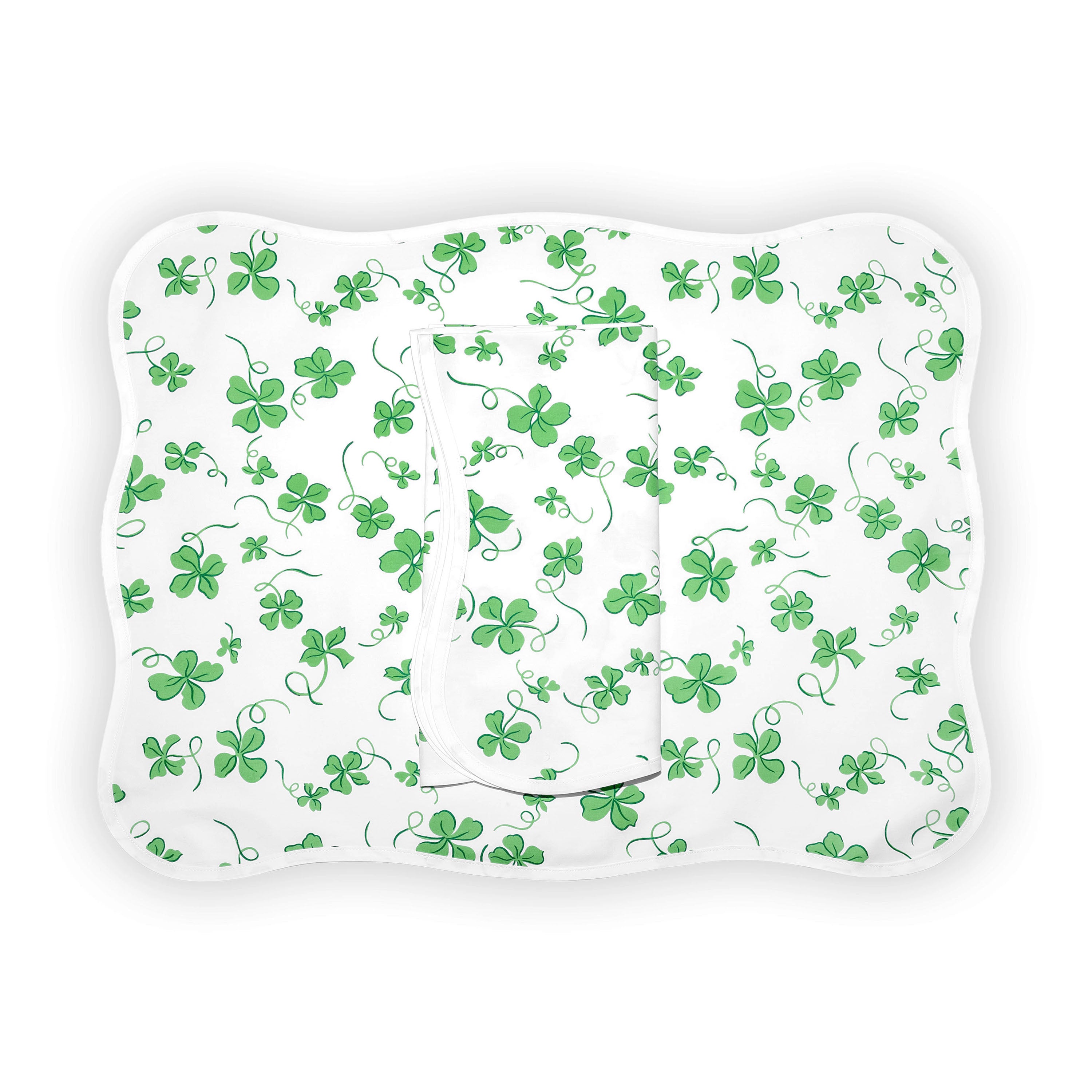 Trèfles Green Printed Placemat/Napkin Sets