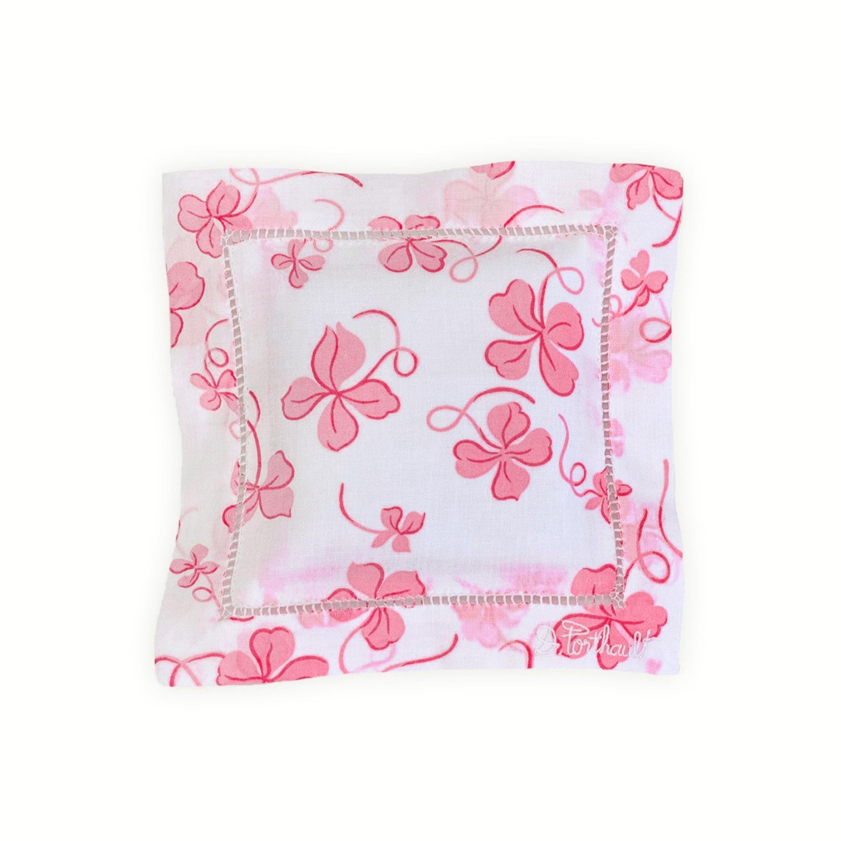 Trèfles 粉色嵌入物。方形香袋