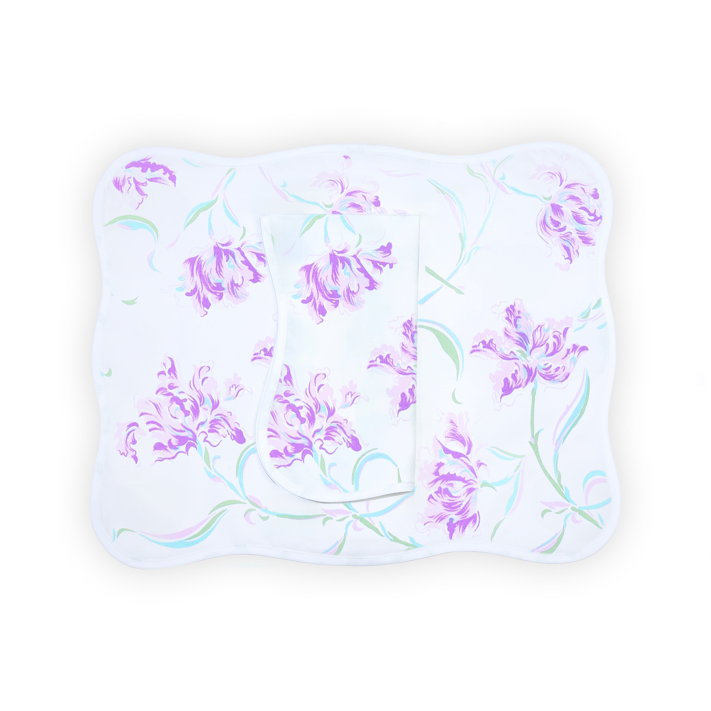 Tulipe Perroquet Lavender Printed Placemat/Napkin Sets