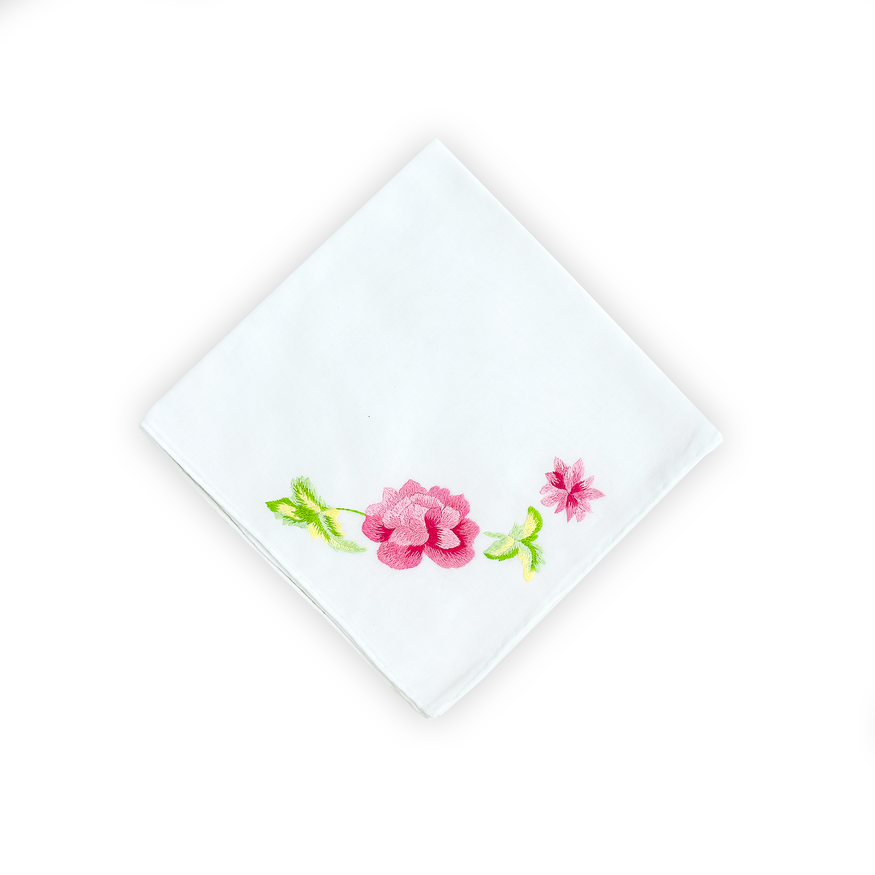 Embroidered Pivoines Handkerchief