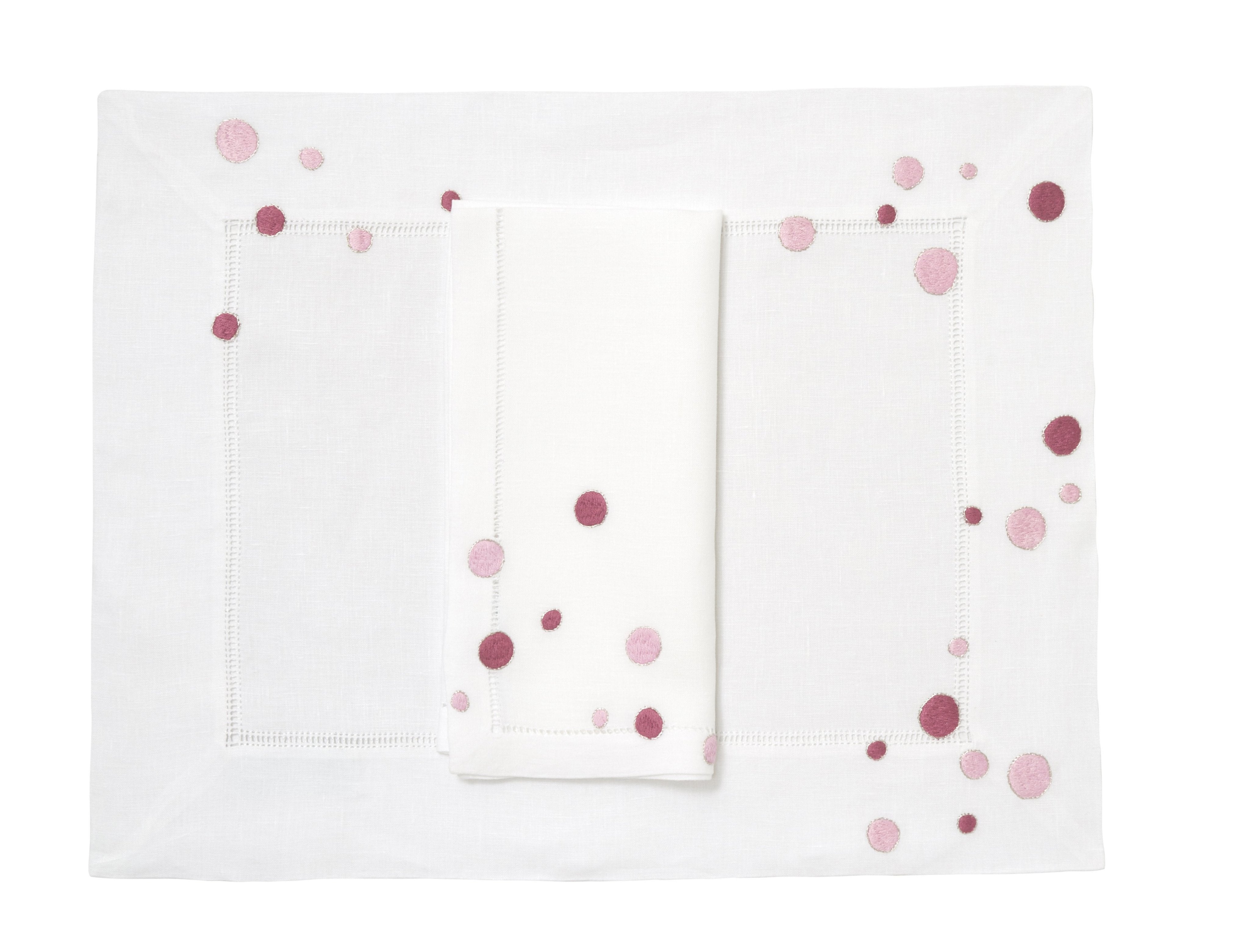Confettis Pink Emb. Placemat/Napkin Sets