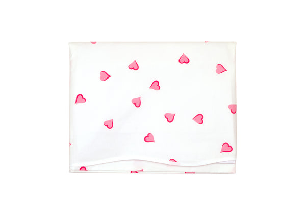 Coeurs Pink Fitted Crib Sheet