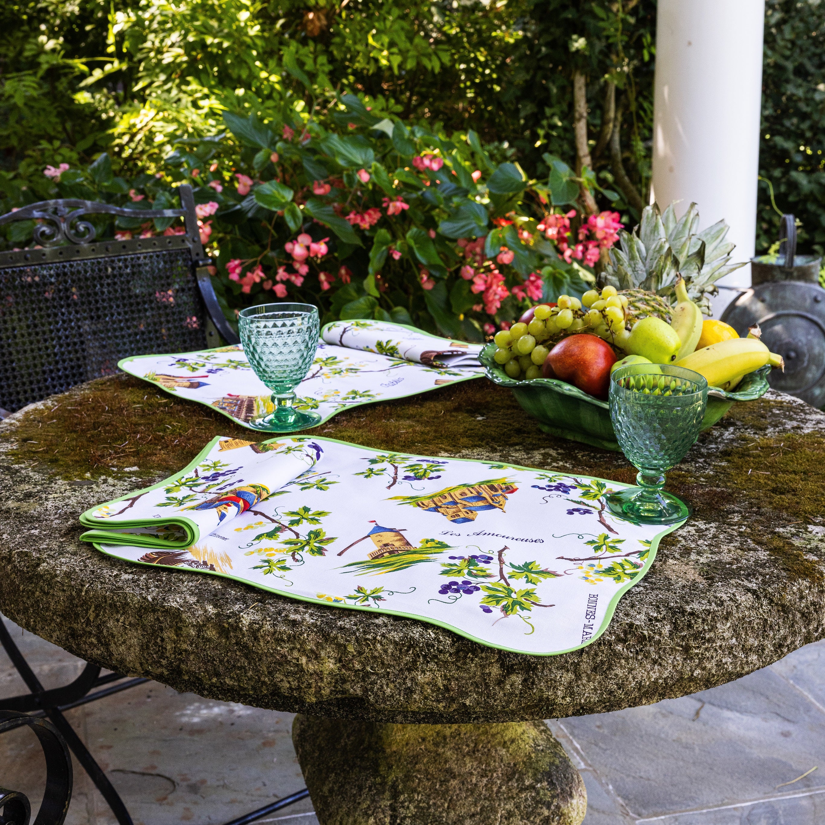 Vins de France Printed Placemat/Napkin Set