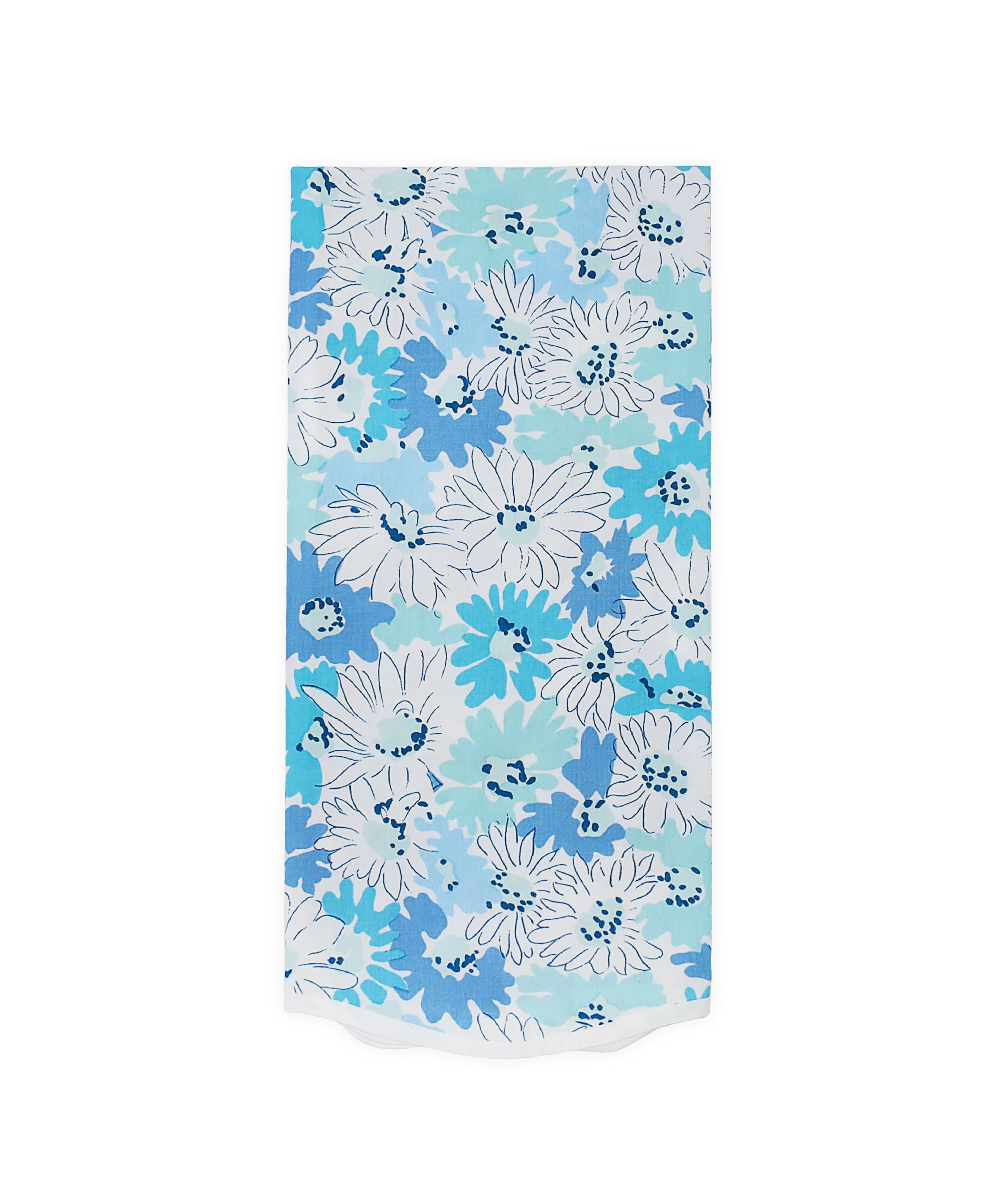 Petites Marguerites Blue Printed Guest Towels