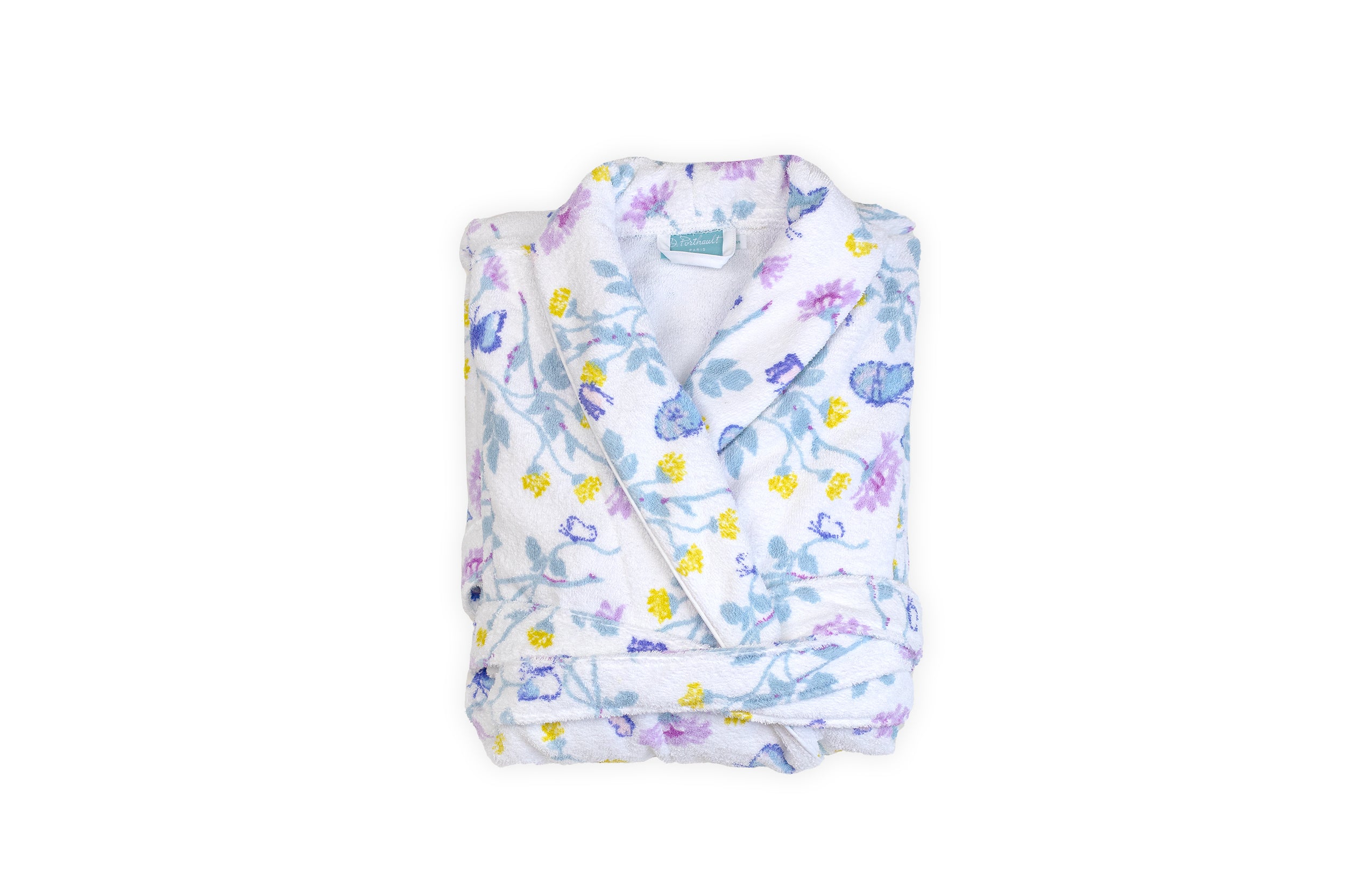 Fleurs et Papillons Blue Terry Robes