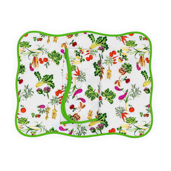 Légumes Printed Placemat/Napkin Set