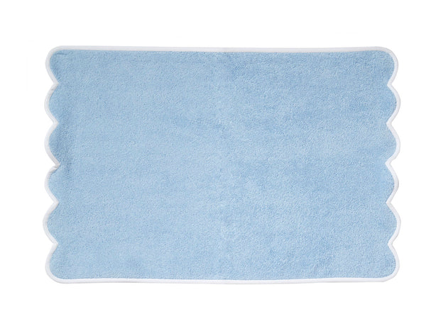 Solid #508 Blue / Scallop White Towels