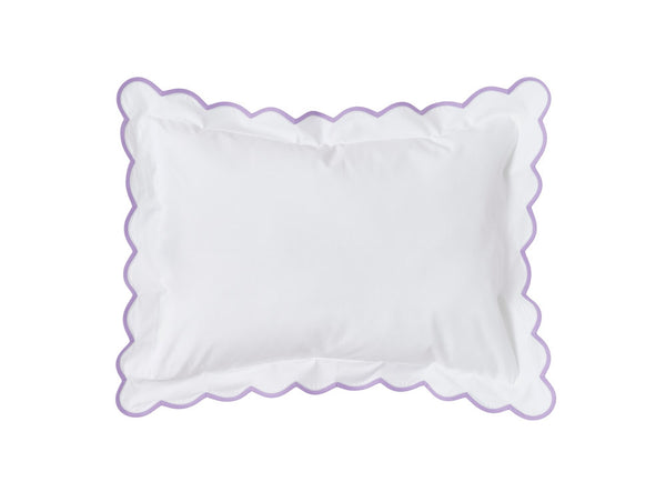 White with #229 Lilac Scallop Bed Linens