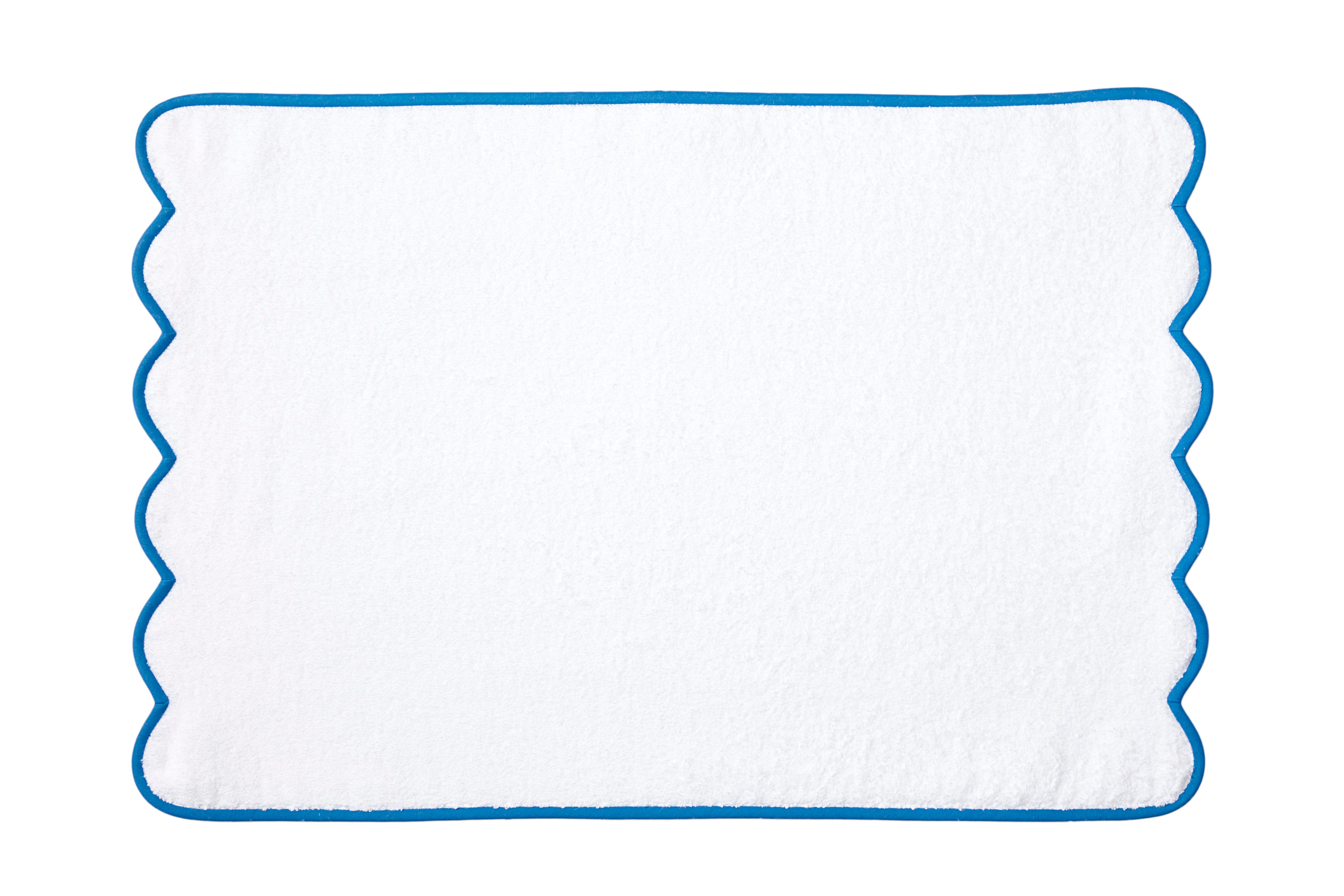 Solid White / #45 Blue Scallop Towels