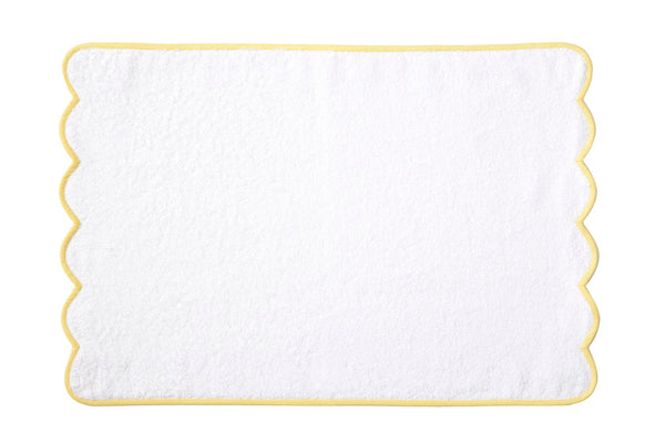 Solid White / #312 Yellow Scallop Towels