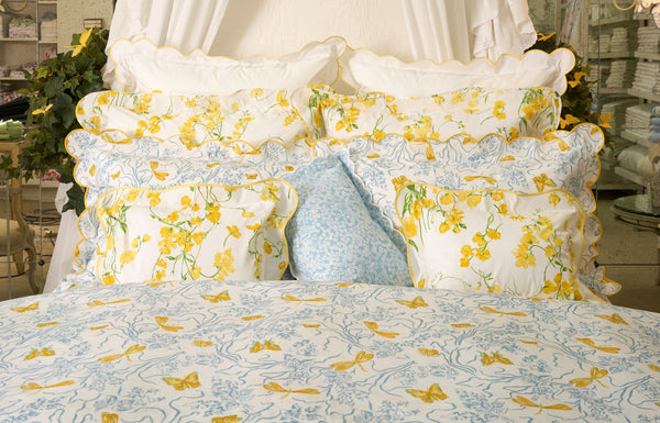 White with #312 Yellow Scallop Bed Linens