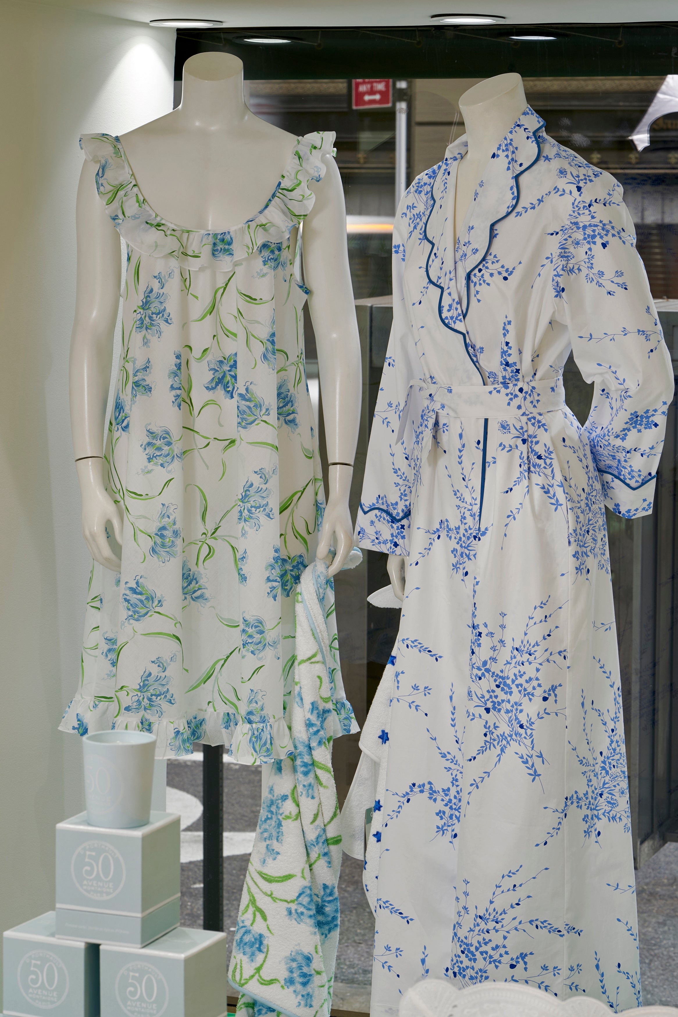 Samba Nightgown - Tulipe Perroquet Blue