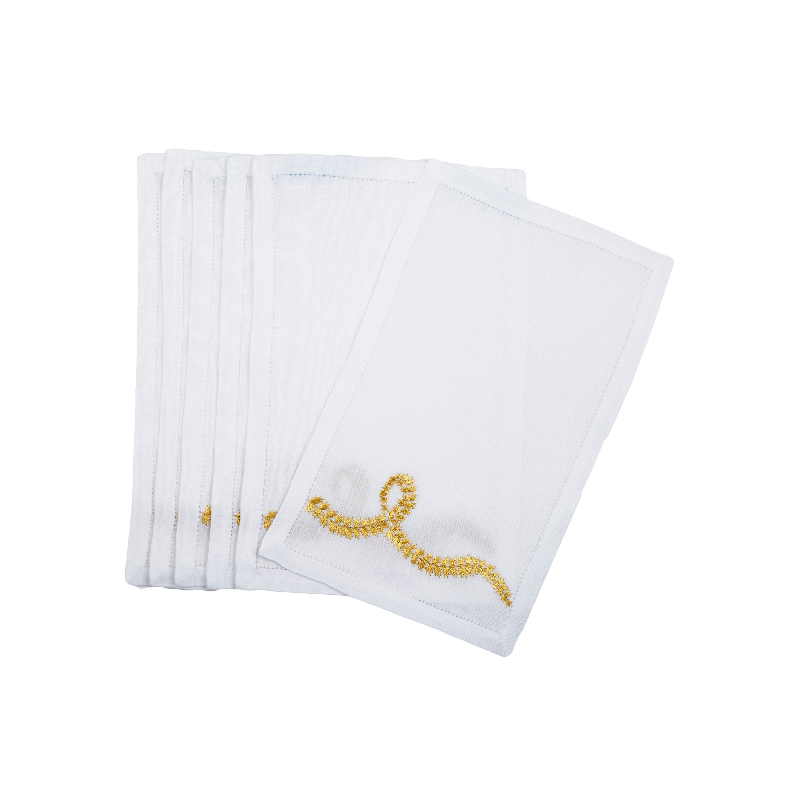 Guirlande de Lierre 黄金徽章。鸡尾酒餐巾套装