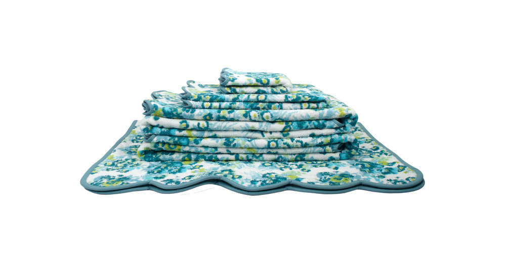 New York Mille Fleurs Blue/Green Towels