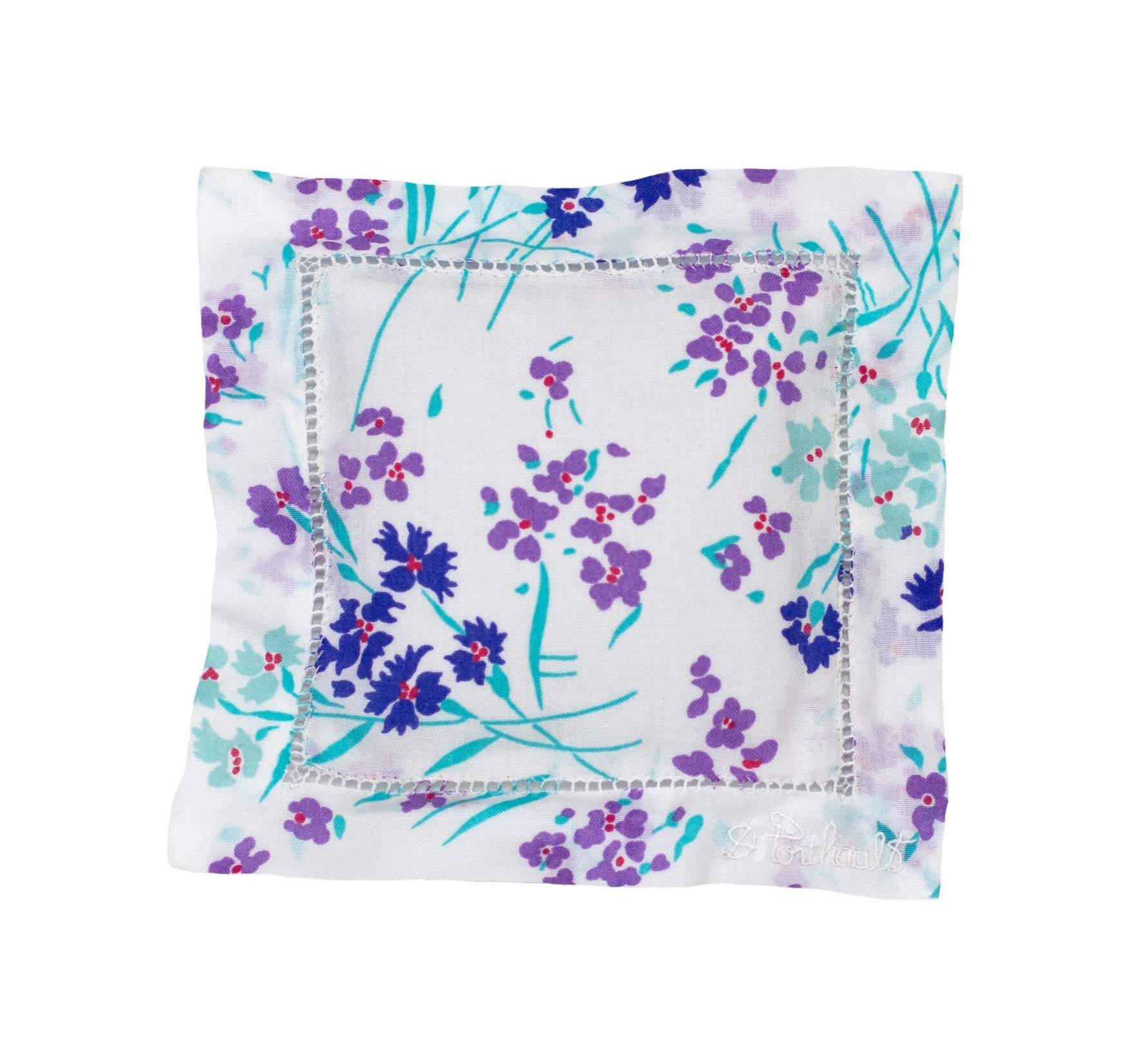 Fleurs des Champs Purple Emb. Square Sachet