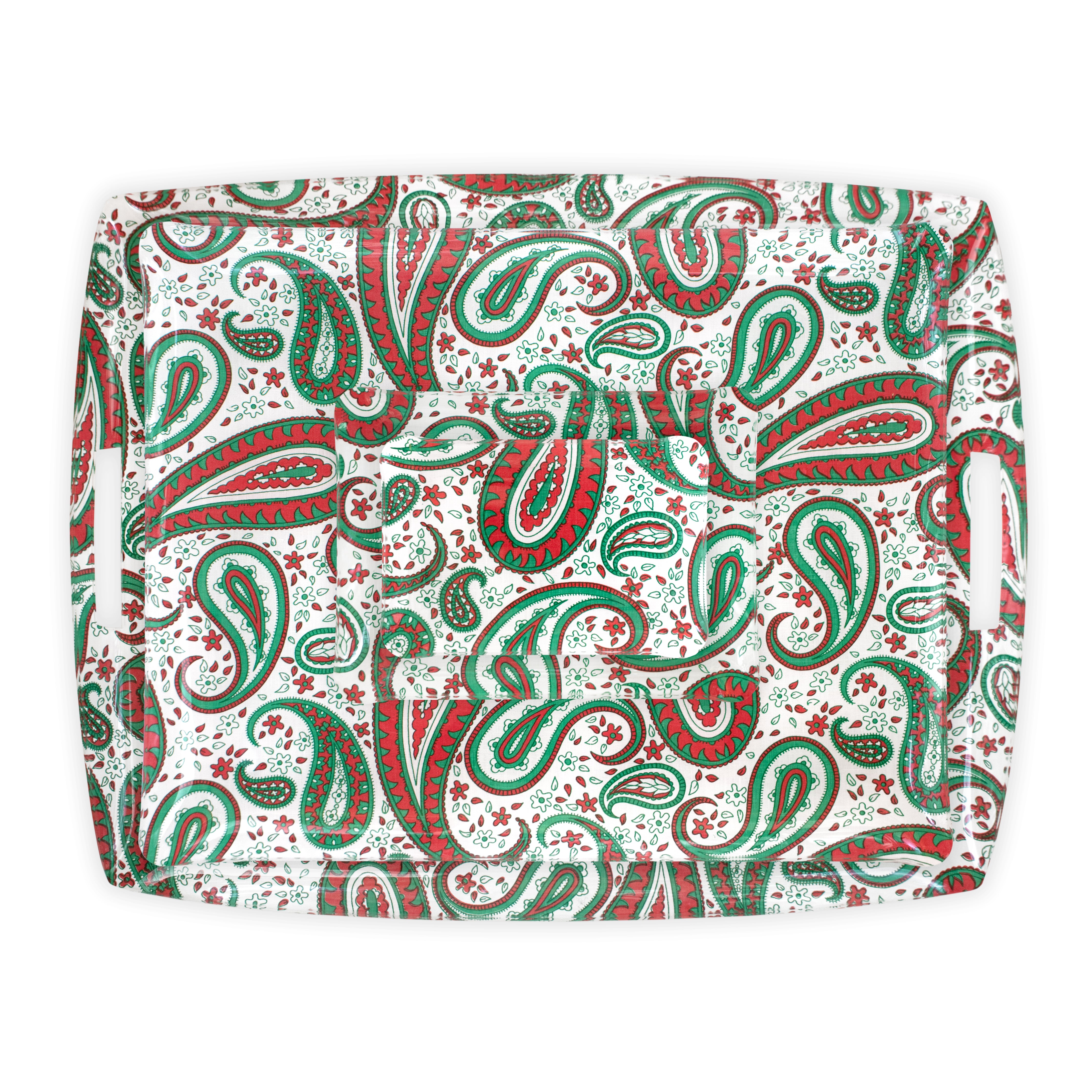 Cachemire 绿色/红色层压托盘