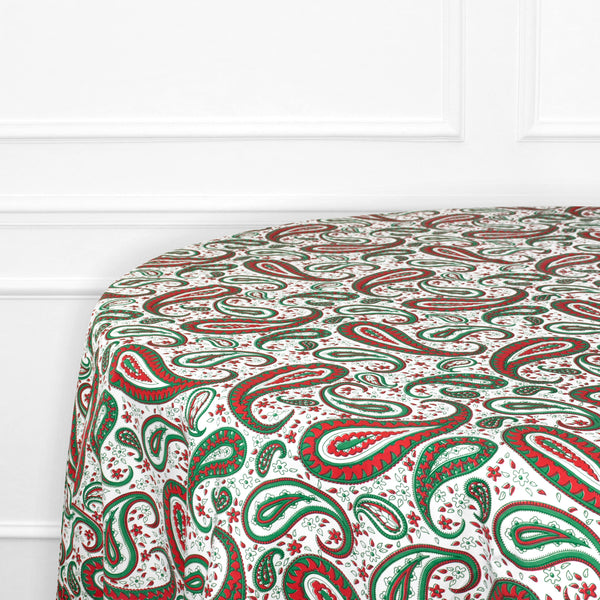 Cachemire Green/Red Printed Tablecloths