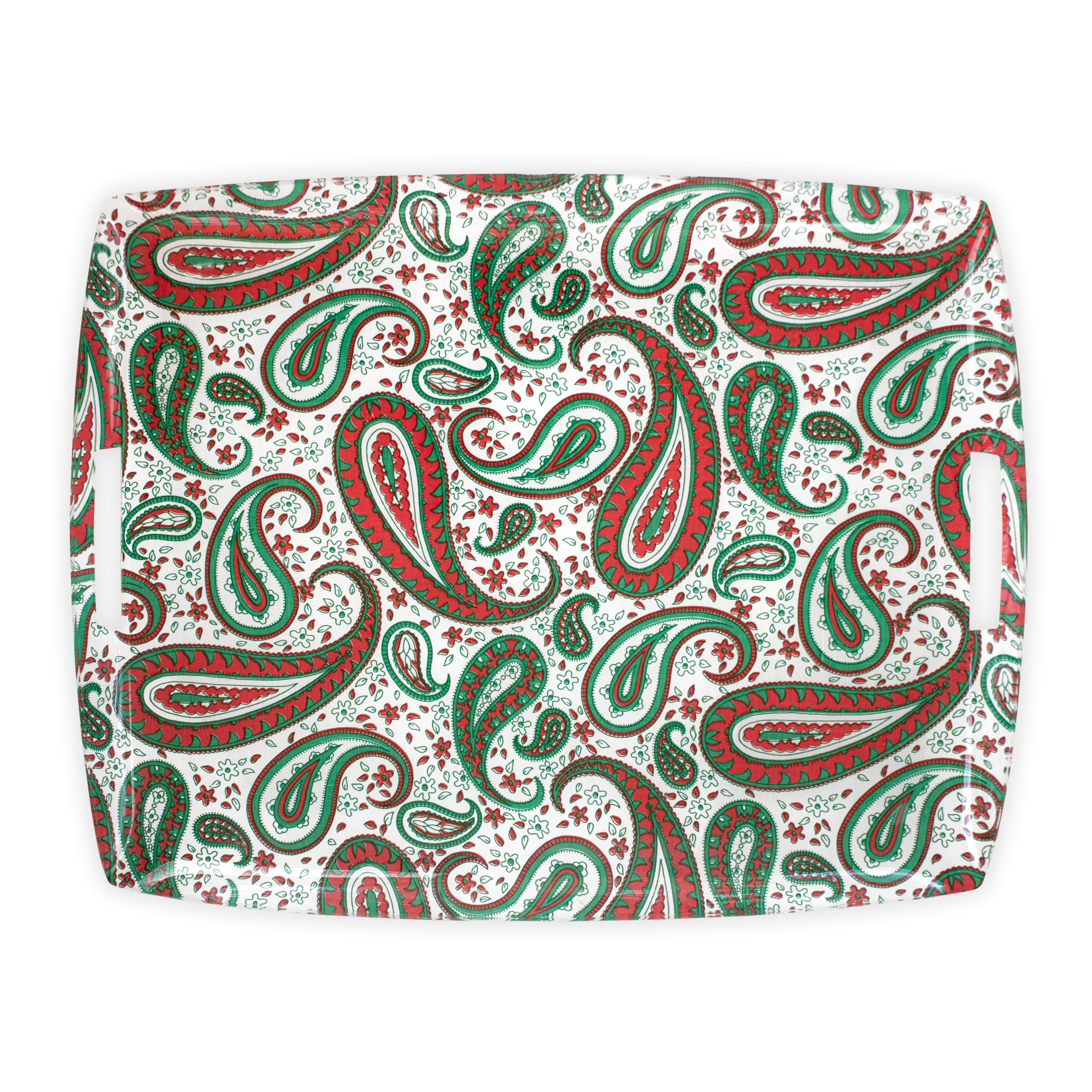 Cachemire Green/Red Laminated Trays