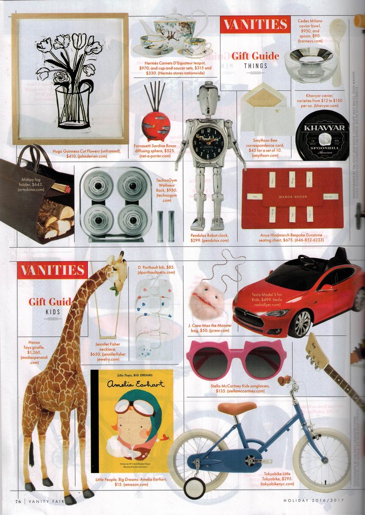 Vanity Fair- Holiday Gift Guide- December 2016