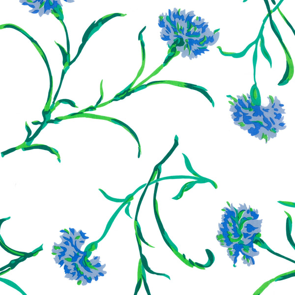 Carnations Blue/Green Bed Linens