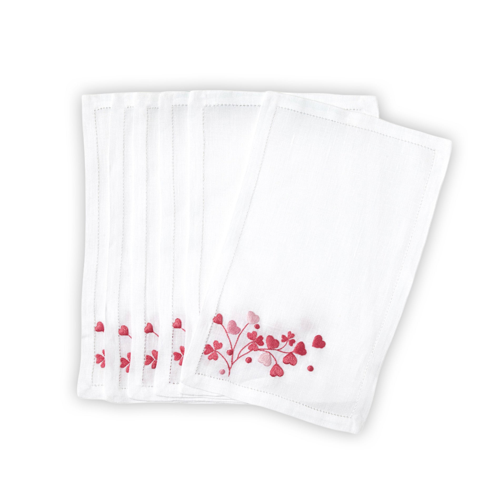 Anagramme Pink Emb. Cocktail Napkin Sets