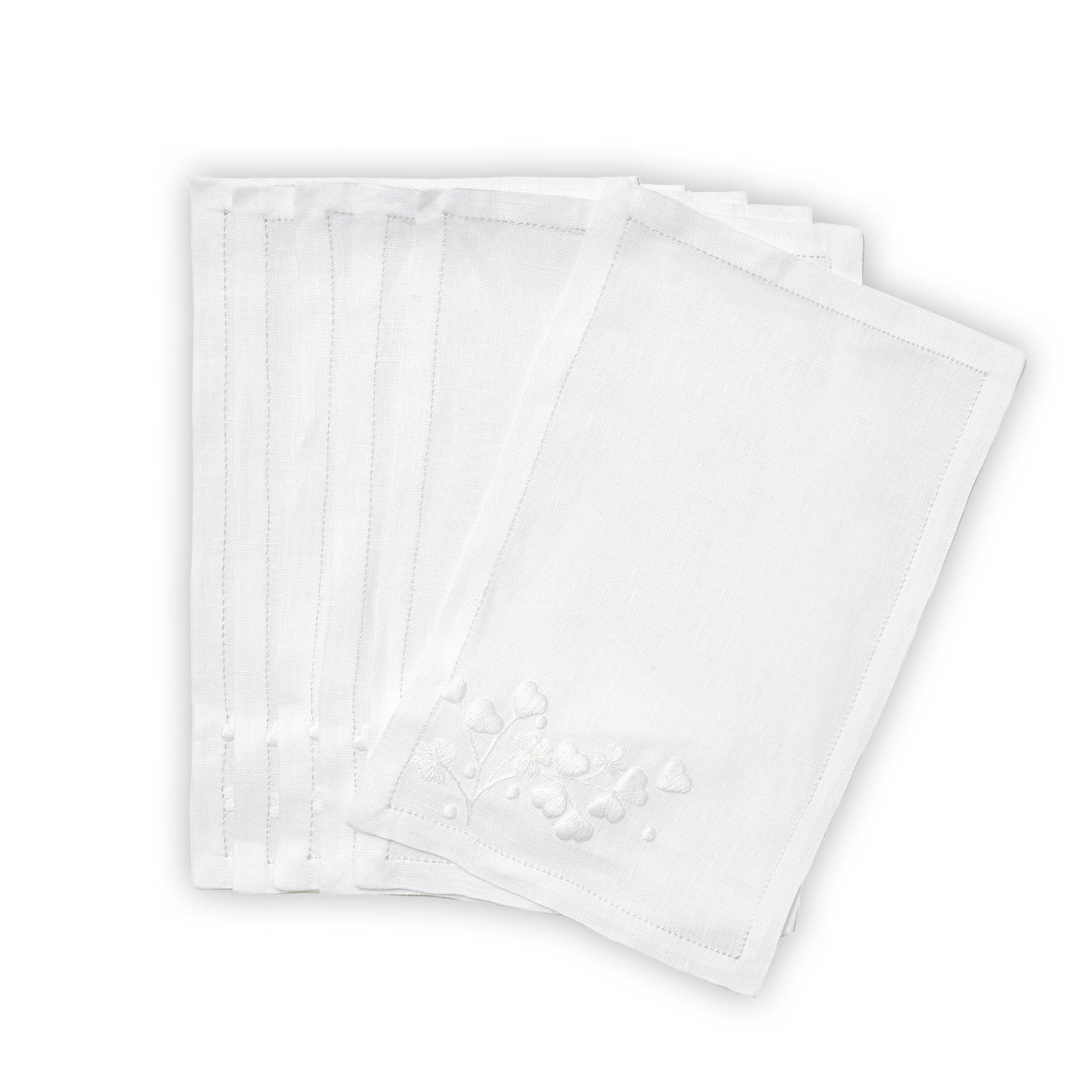 Anagramme White Emb. Cocktail Napkin Sets