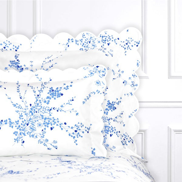 Jeté de Fleurs Blue Bed Linens