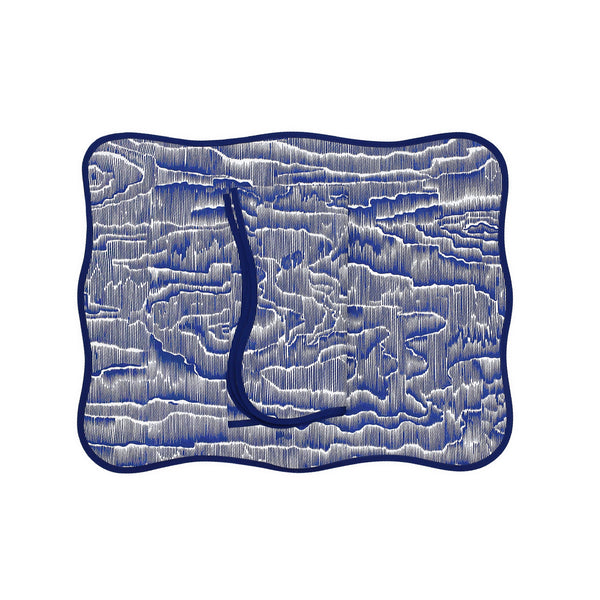 Bois de Moiré 海军蓝印花餐垫/餐巾套装