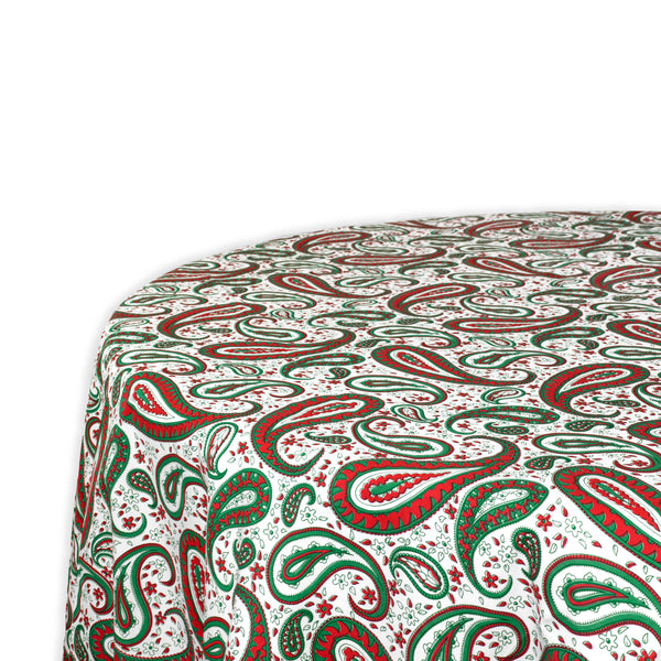 Cachemire Green/Red Printed Tablecloths