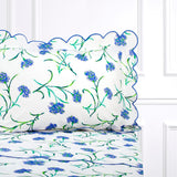 Carnations Blue/Green Bed Linens