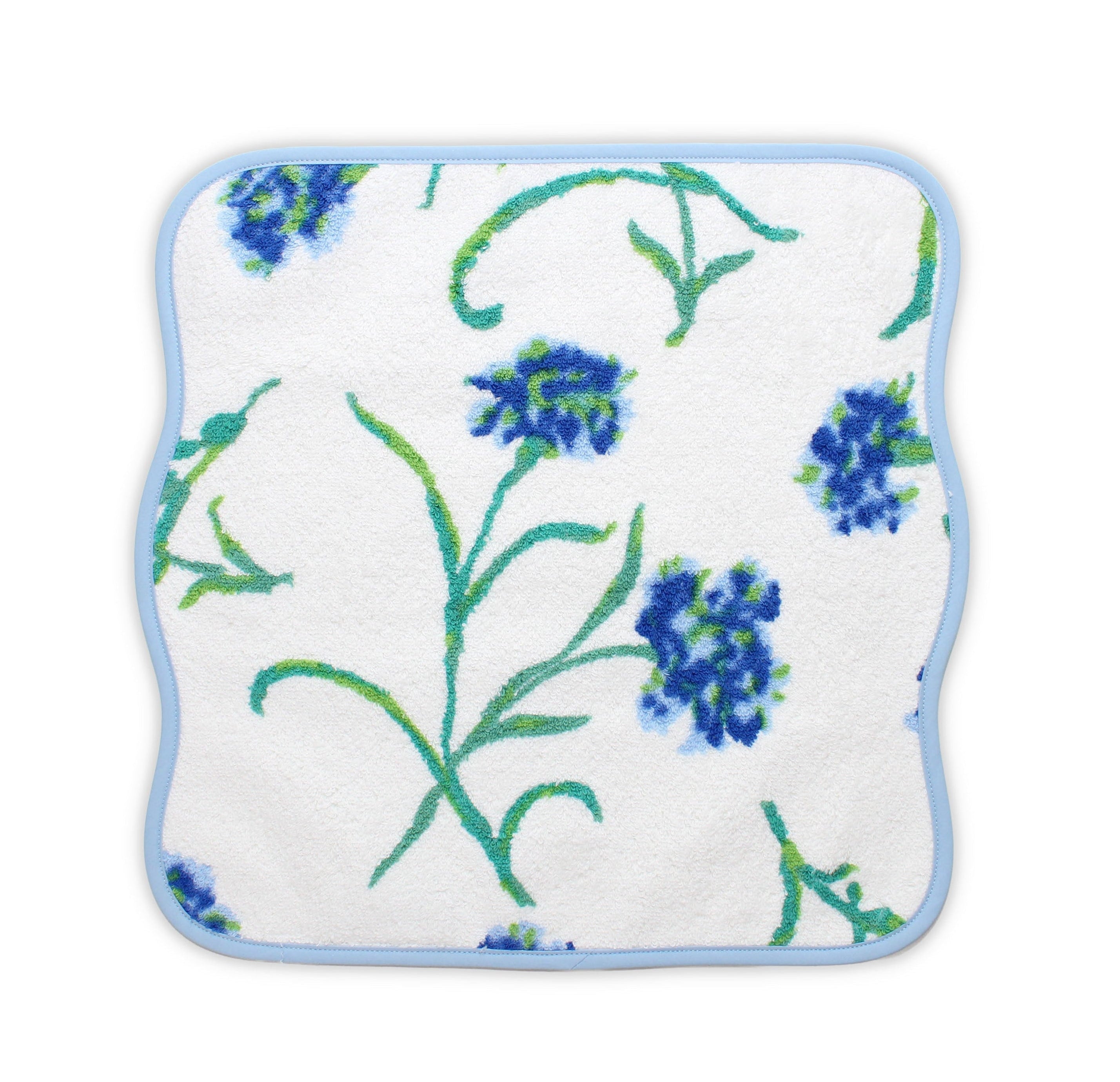 Carnations Blue/Green Washcloths