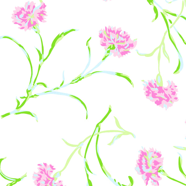 Carnations Pink/Green/Blue Bed Linens